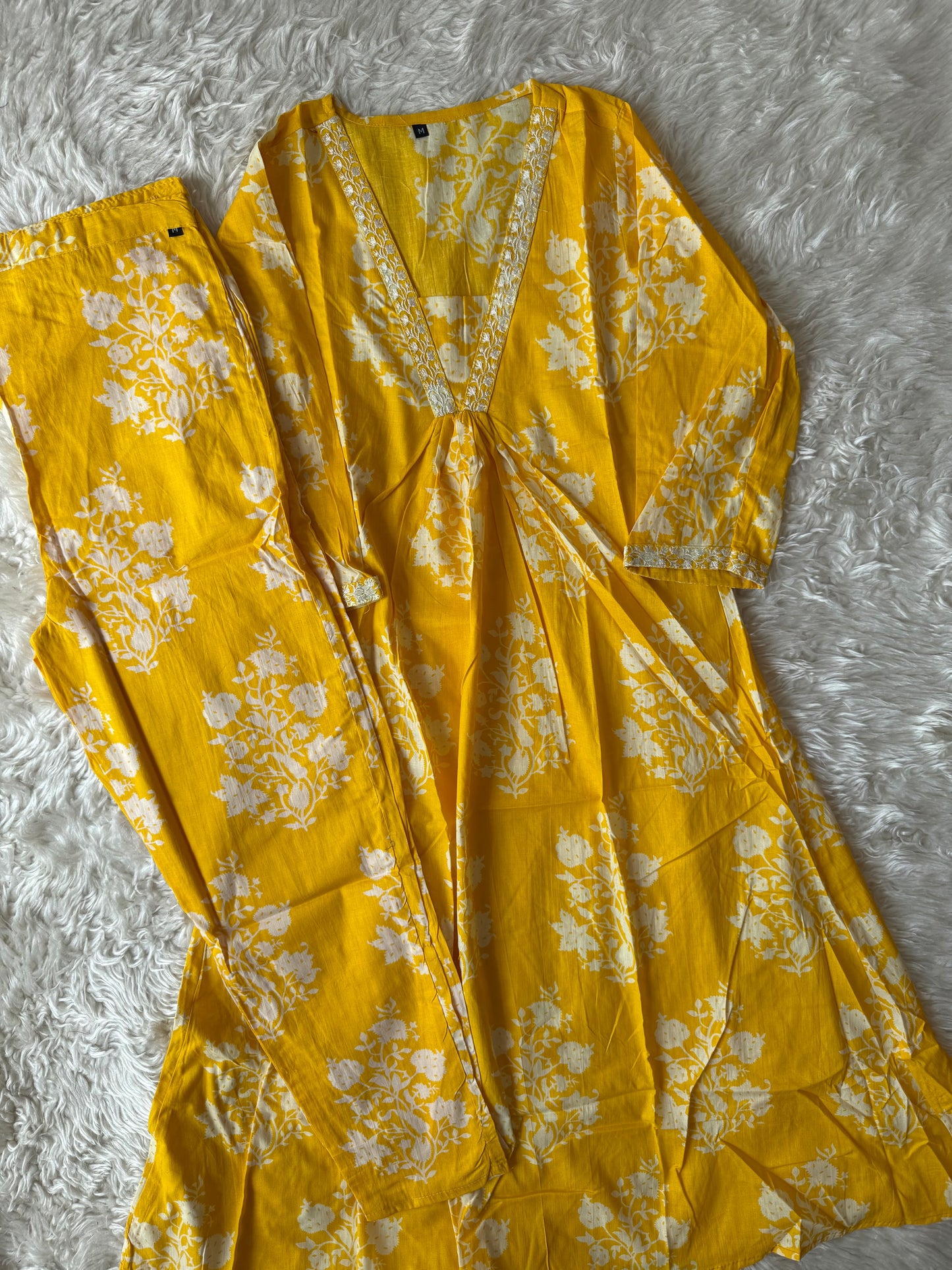 Cotton Flare Kurti Pant Set