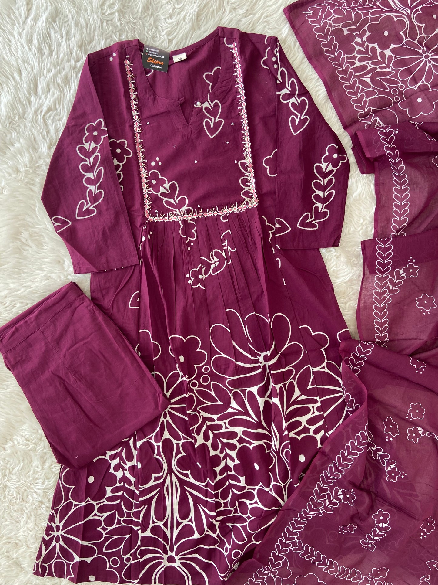 Premium Cotton Kurti Pant Dupatta Set
