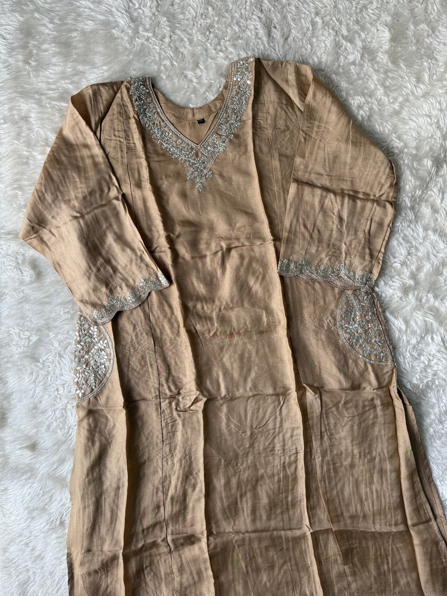 Plus Size Russian Silk Kurti Pant Dupatta Set