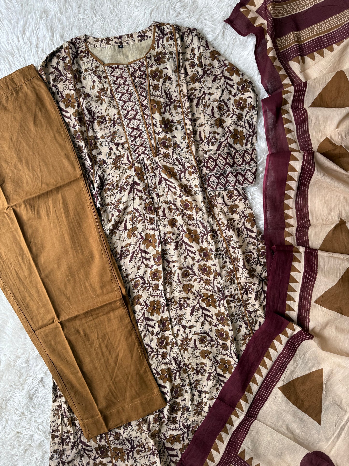 Premium Mul Cotton Kurti Pant Dupatta Set