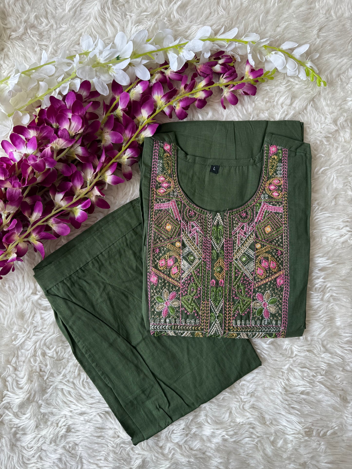 Cotton Flare Kurti Pant Set