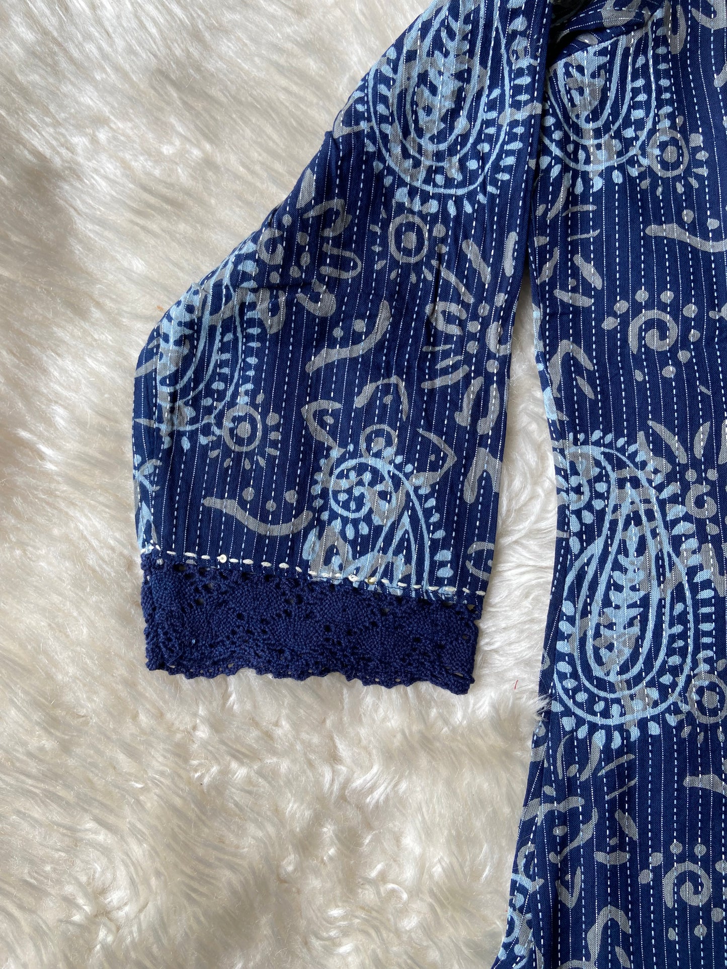 V-Neck Lace Details Kurti