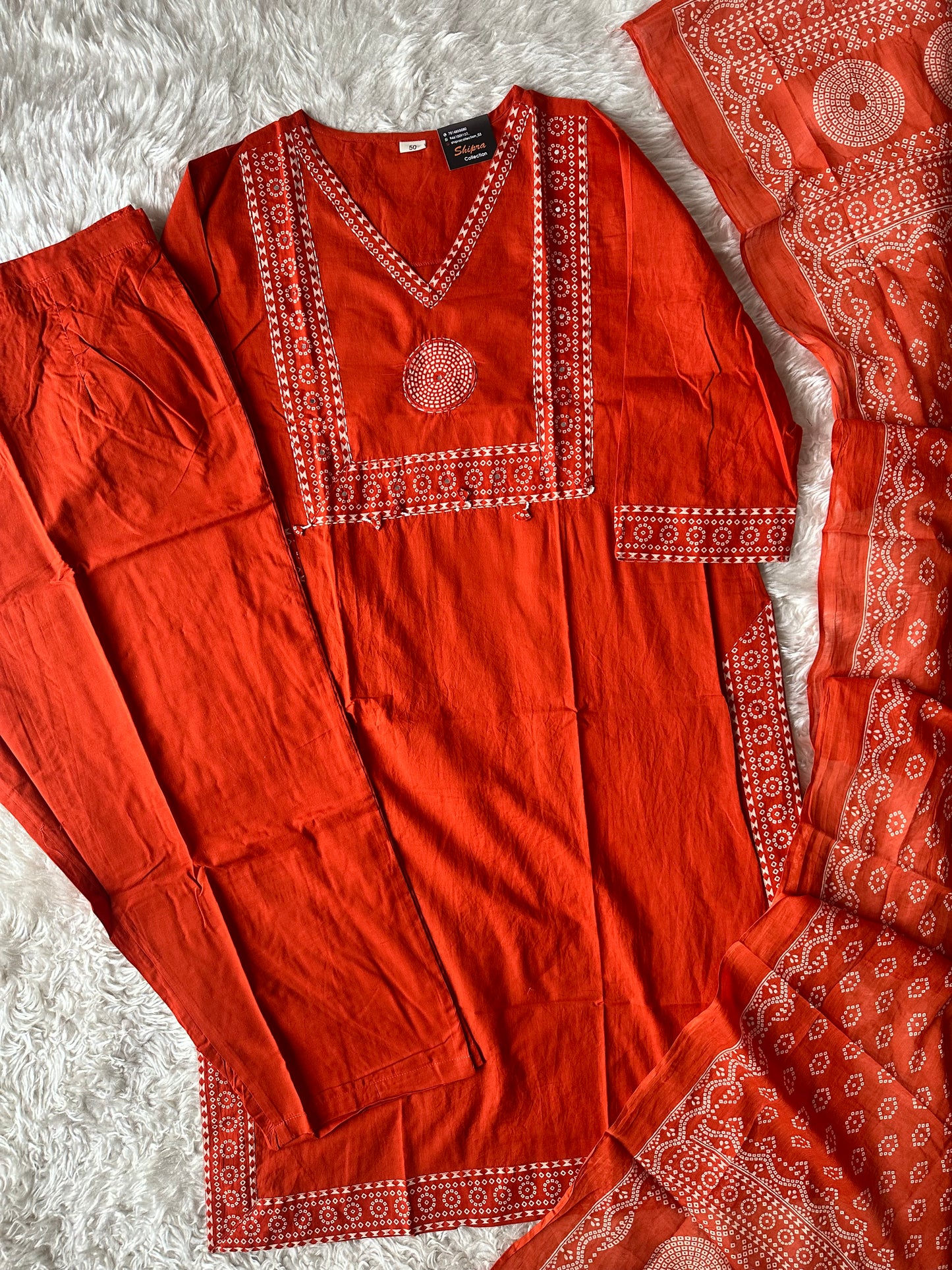 Premium Cotton Kurti Pant Dupatta Set