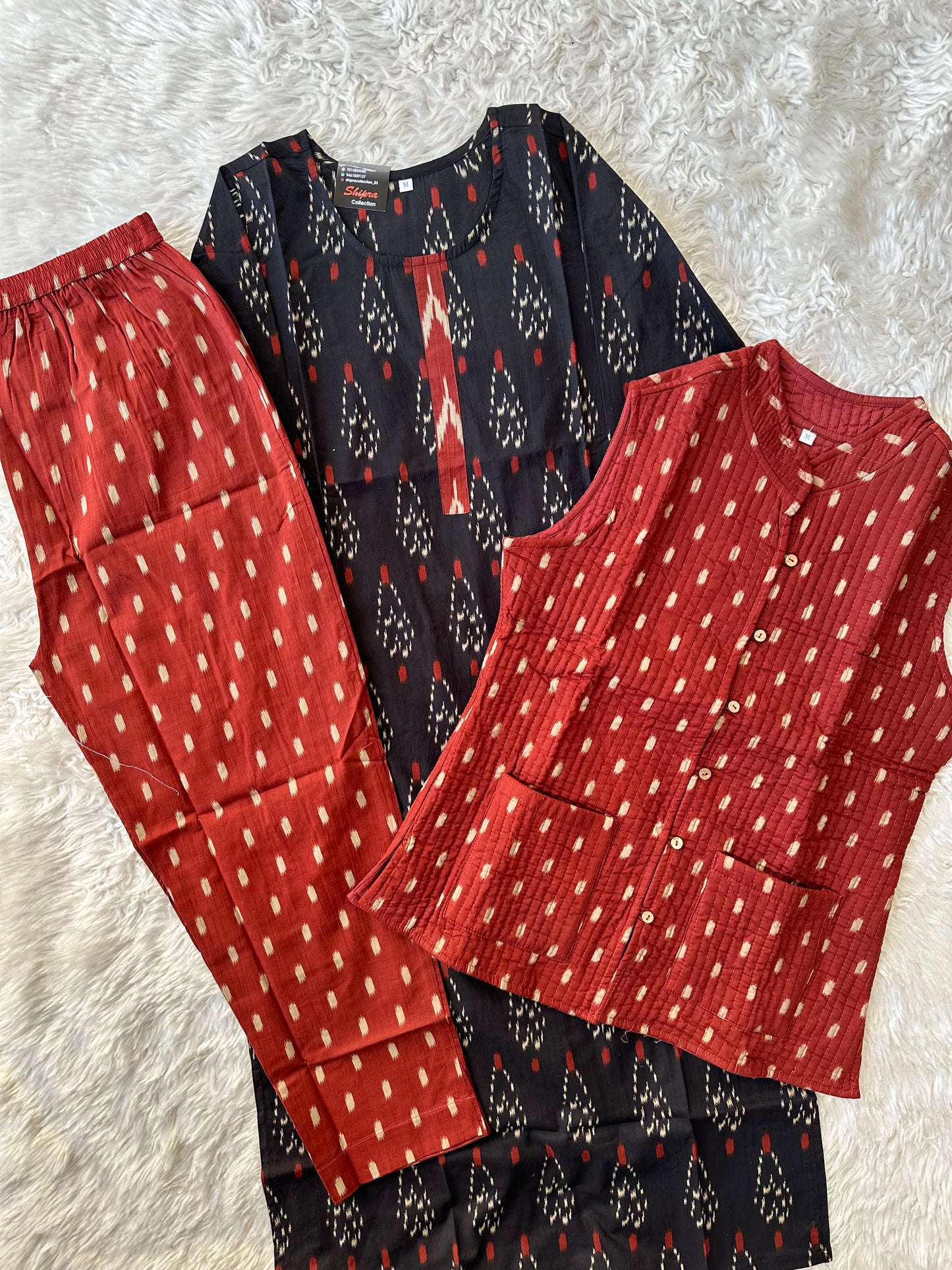 Premium Cotton Kurti Pant Jacket Set