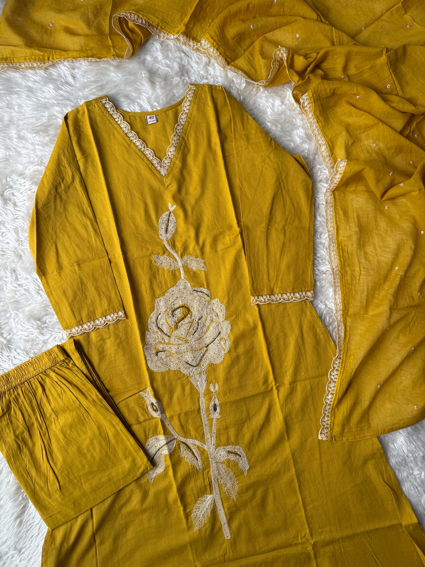 Premium Cotton Kurti Pant Dupatta Set