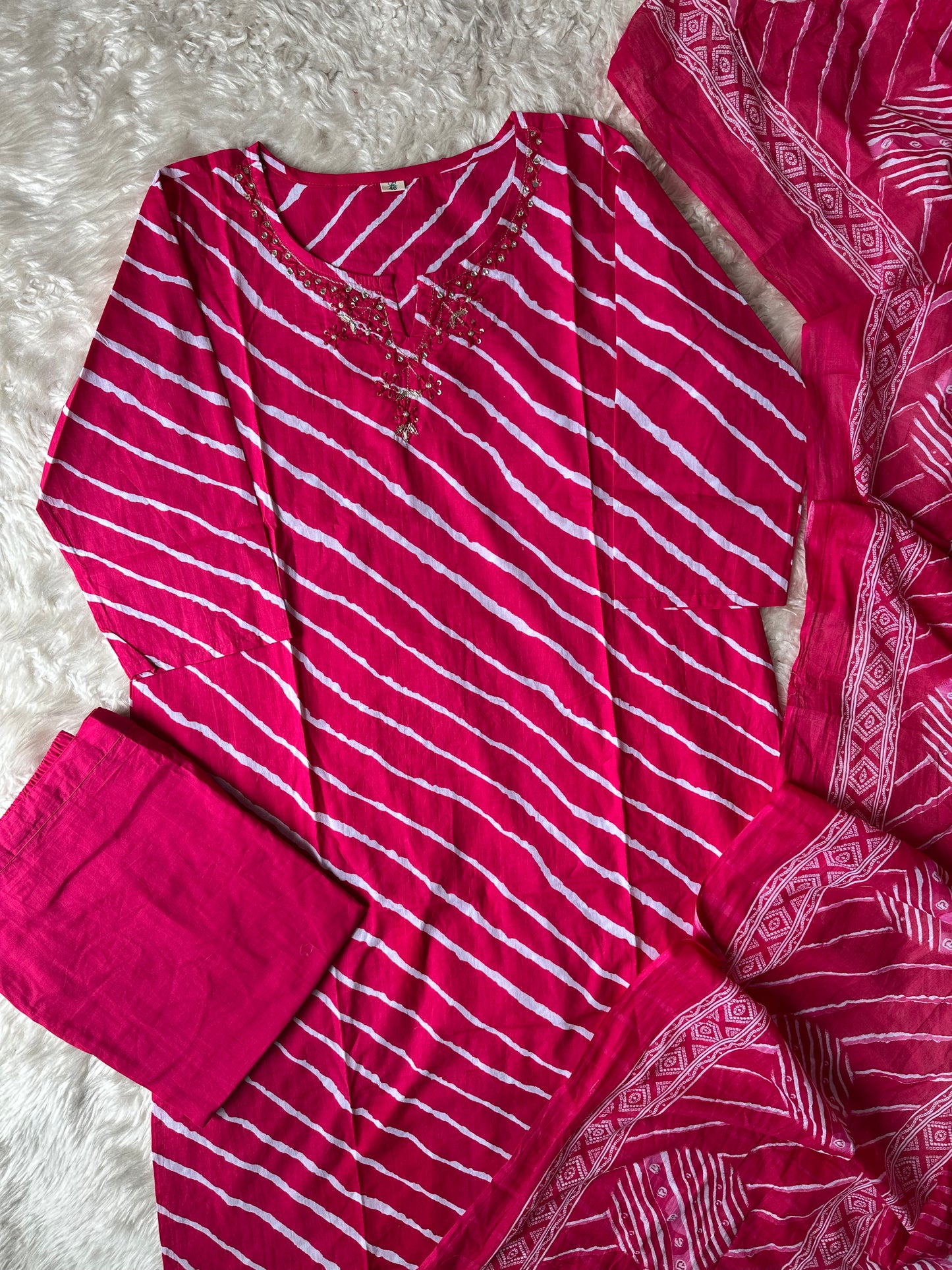 Premium Cotton Kurti Pant Dupatta Set