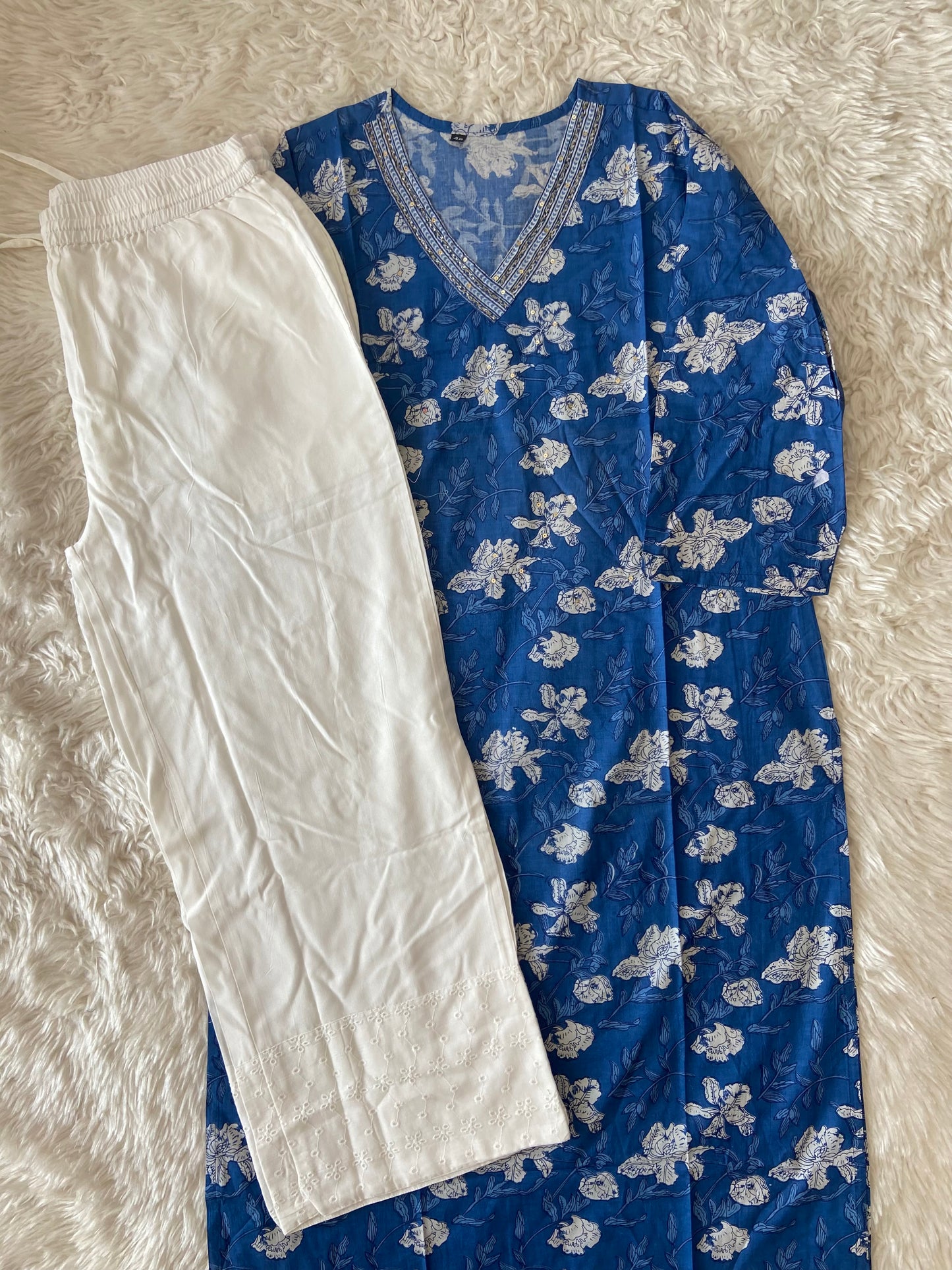 Cotton Kurti Straight Plazo Set