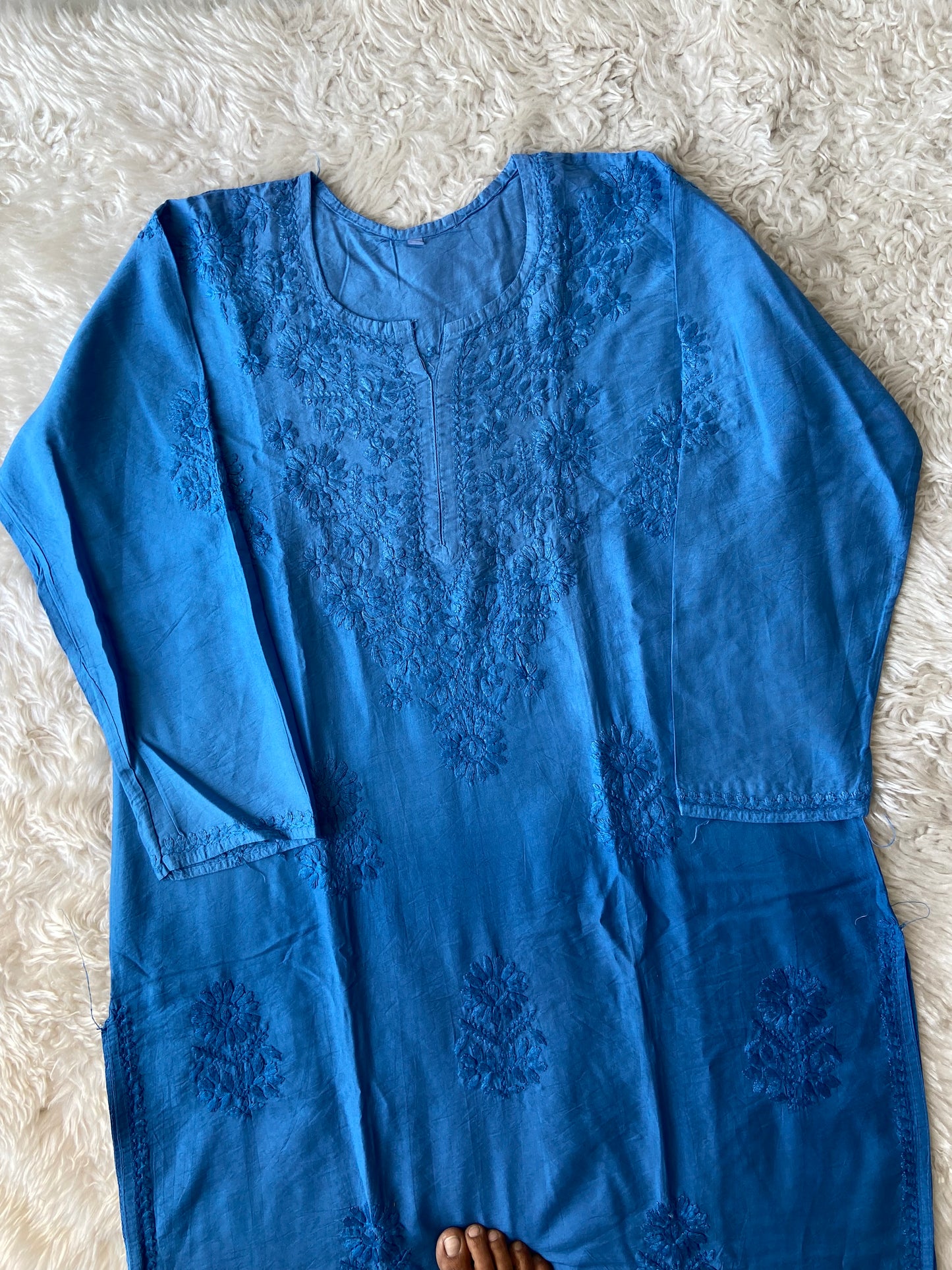 Muslin Silk Chikankari kurti
