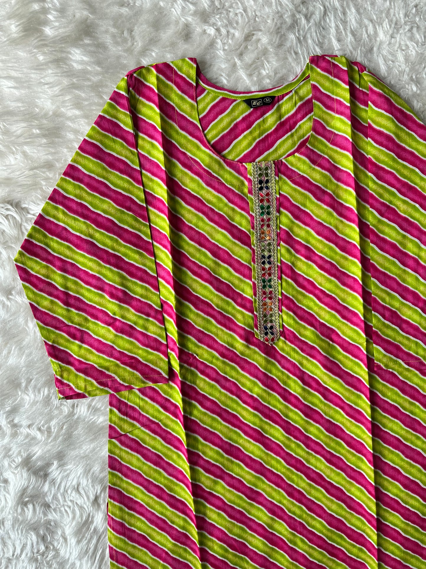Cotton Lehariya Kurti