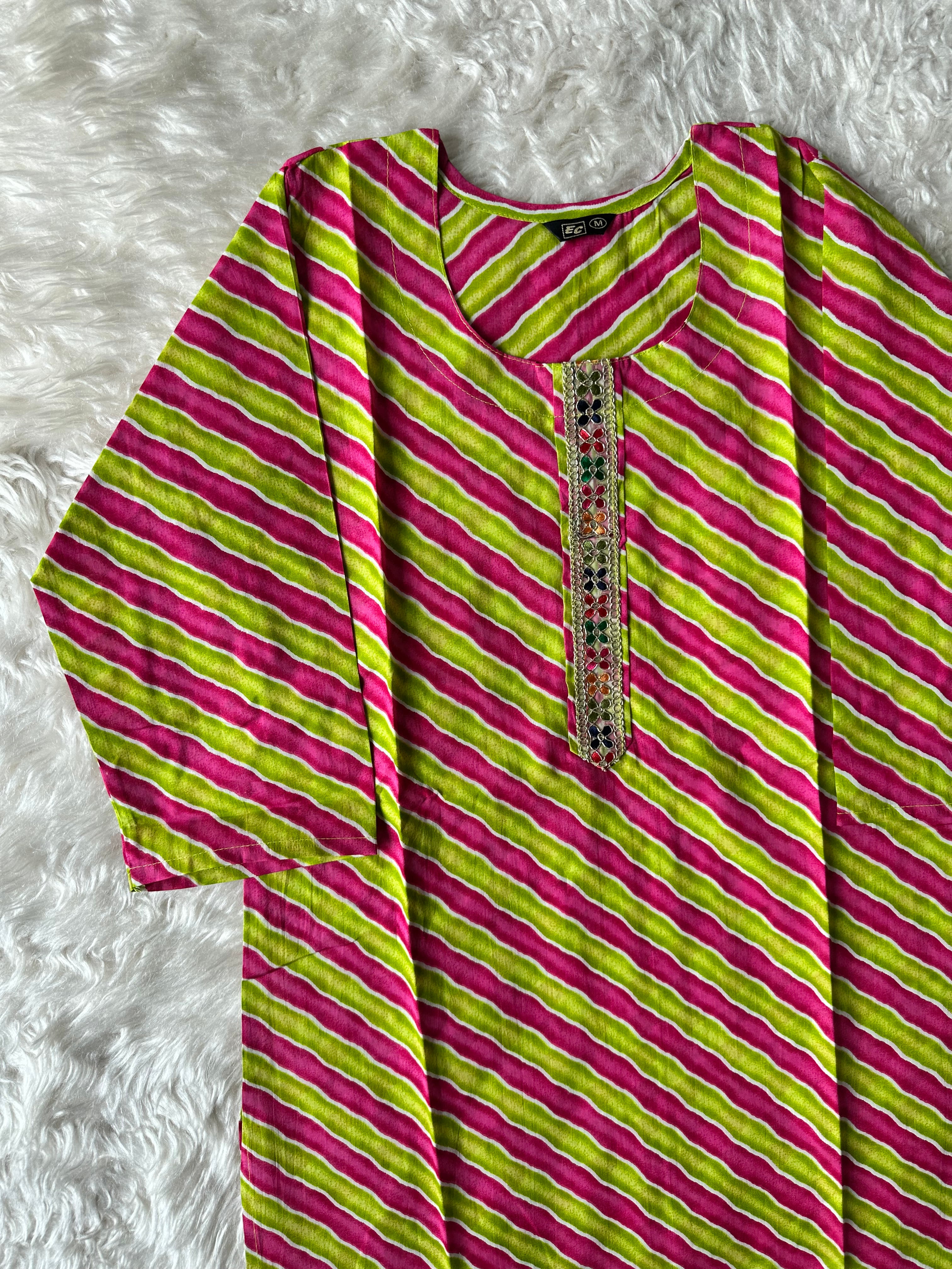 Cotton Lehariya Kurti