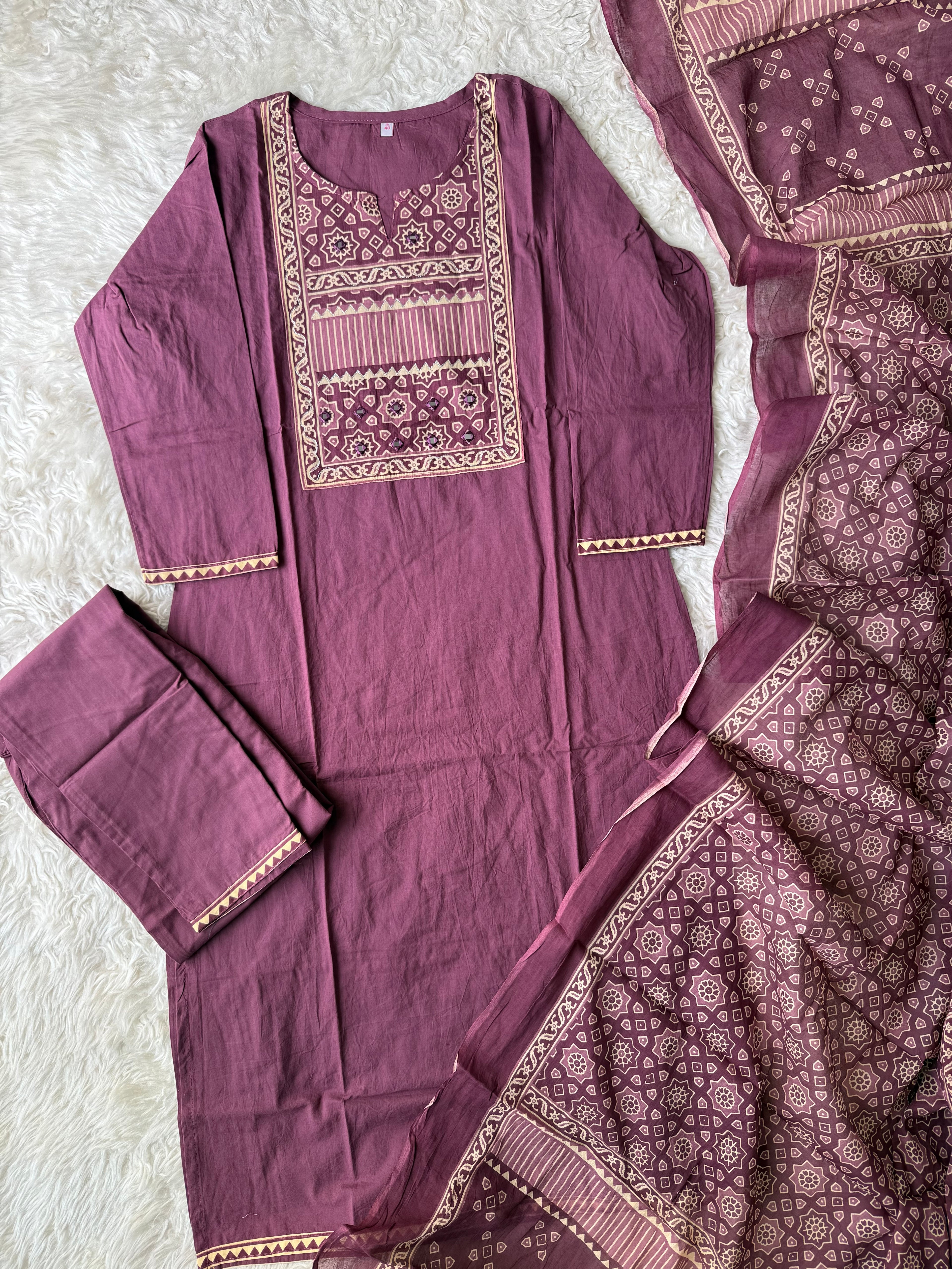 Premium Cotton Kurti Pant Dupatta Set