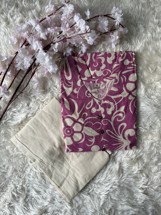 Khadi Cotton Kurti Pant Set