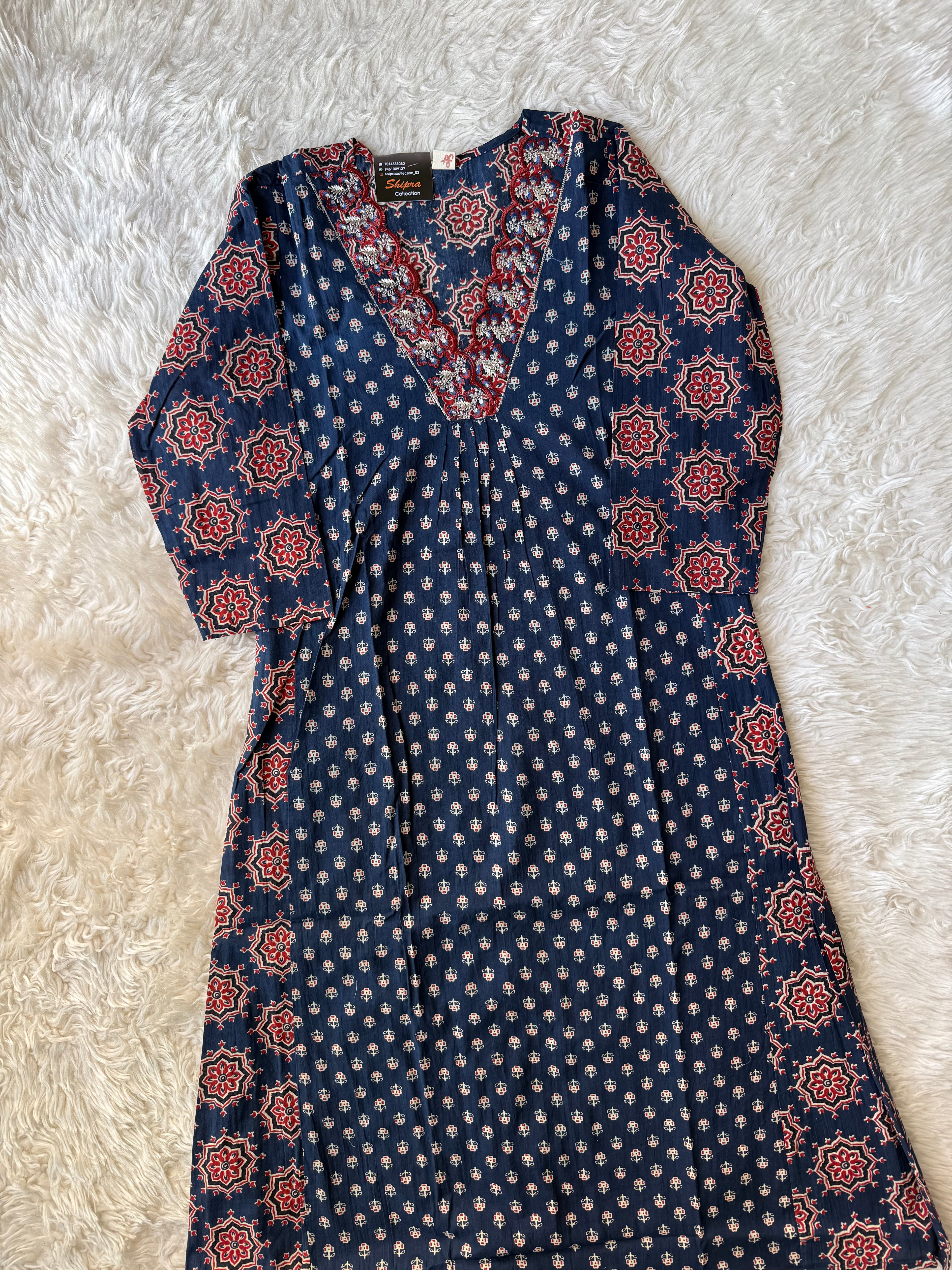 Pure Cotton Kurti Pant Dupatta Set