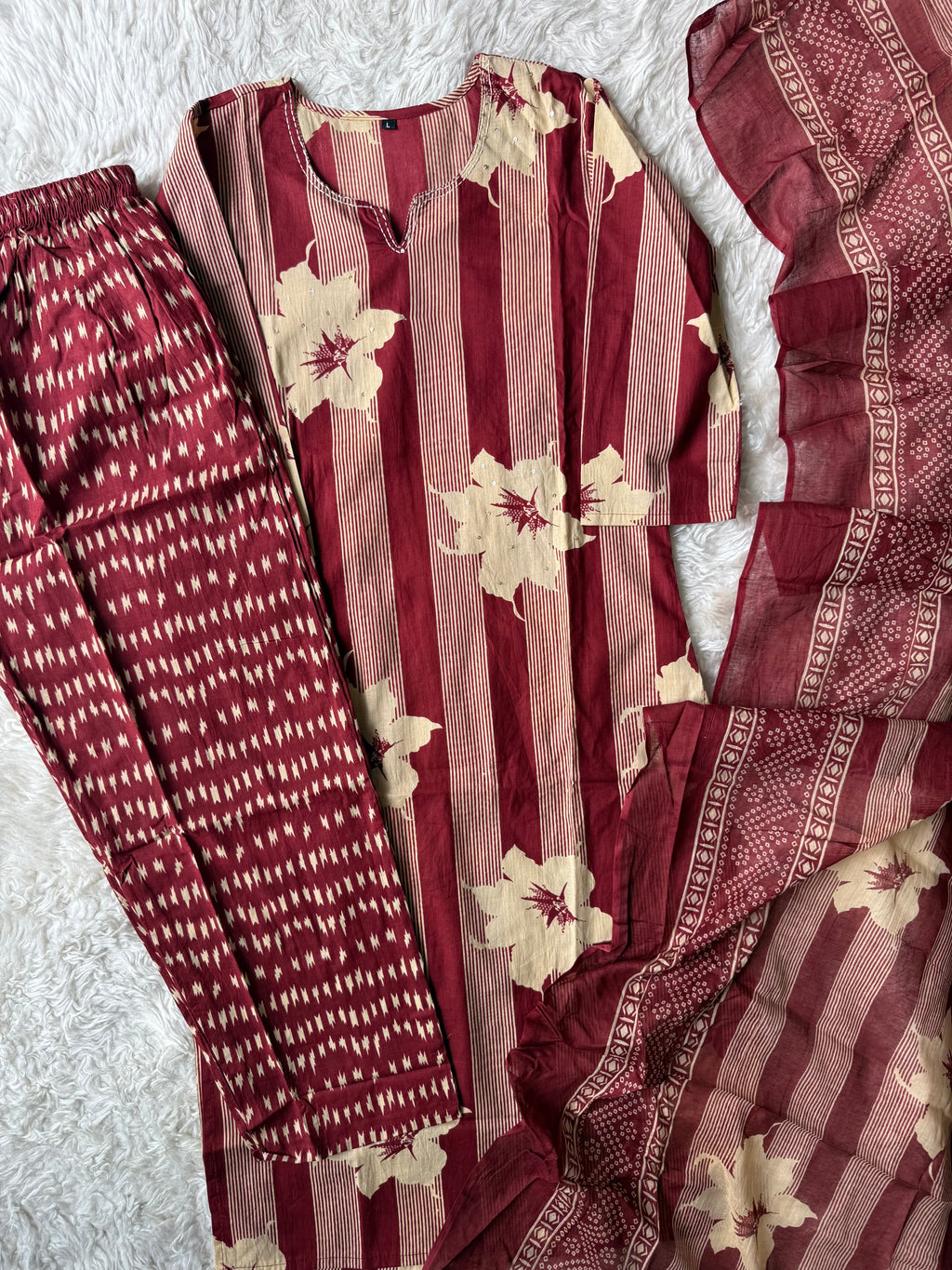 Budget Friendly Kurti Pant Dupatta Set