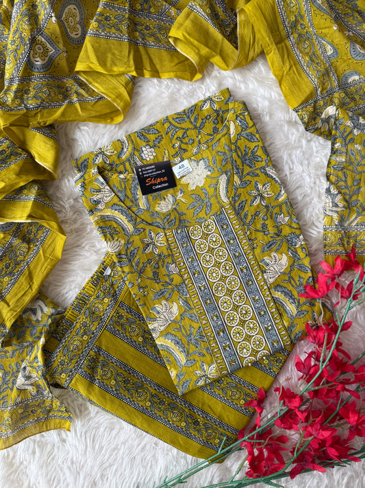 Premium Cotton Kurti Pant Dupatta Set