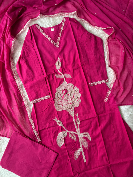 Premium Cotton Kurti Pant Dupatta Set