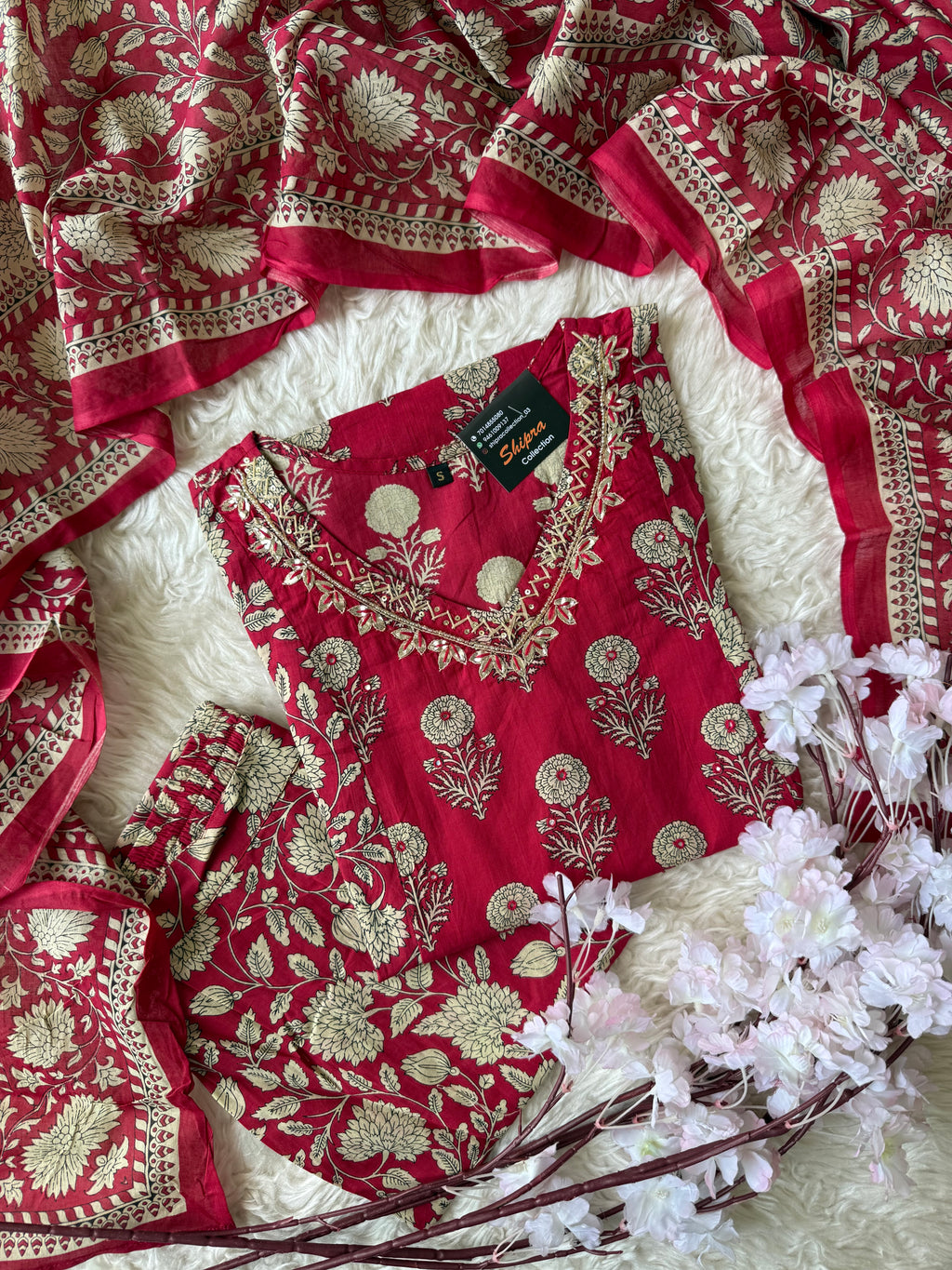 Premium Cotton Kurti Pant Dupatta Set