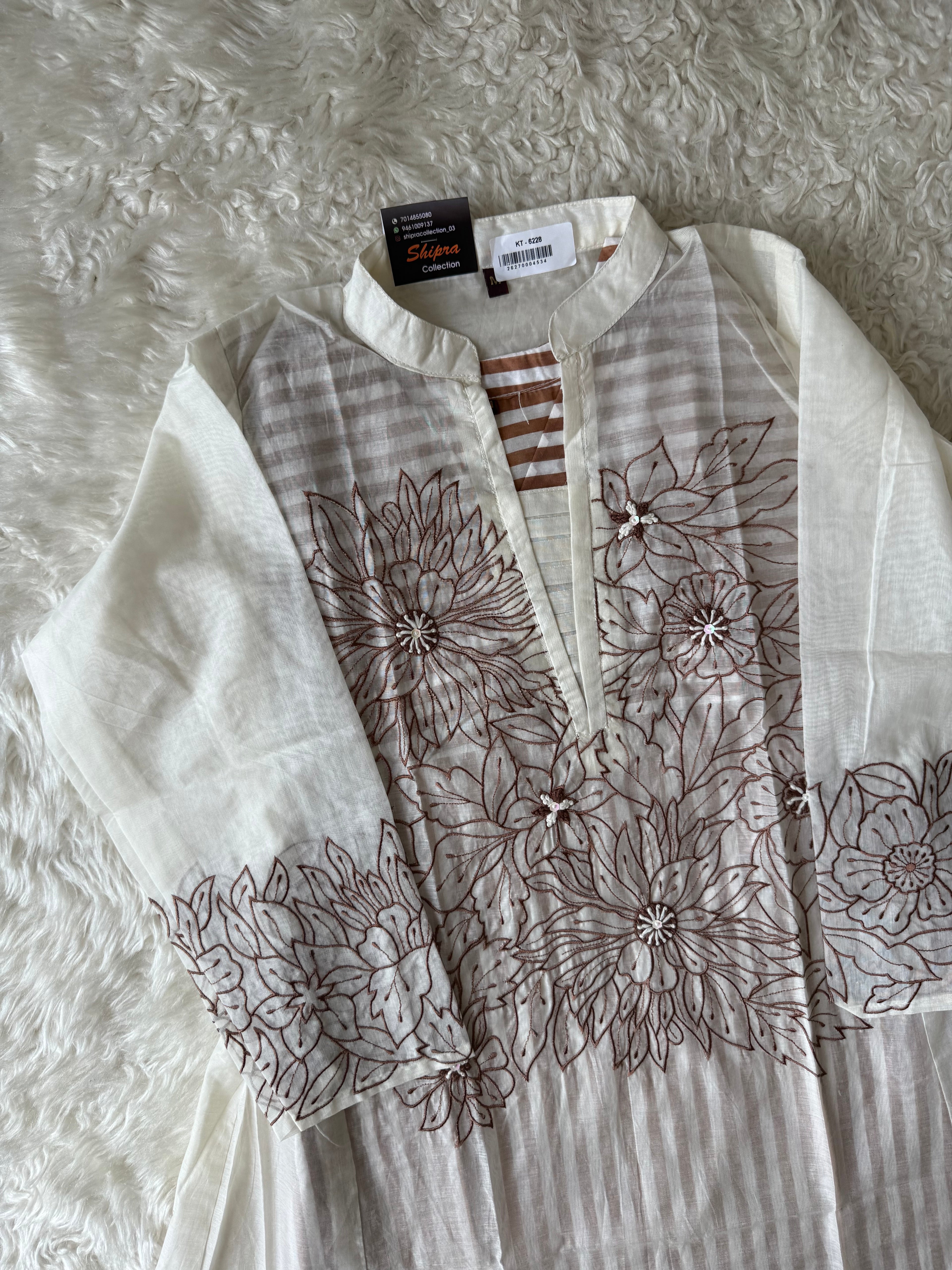 Mul Chanderi Thread work Co-ord Set