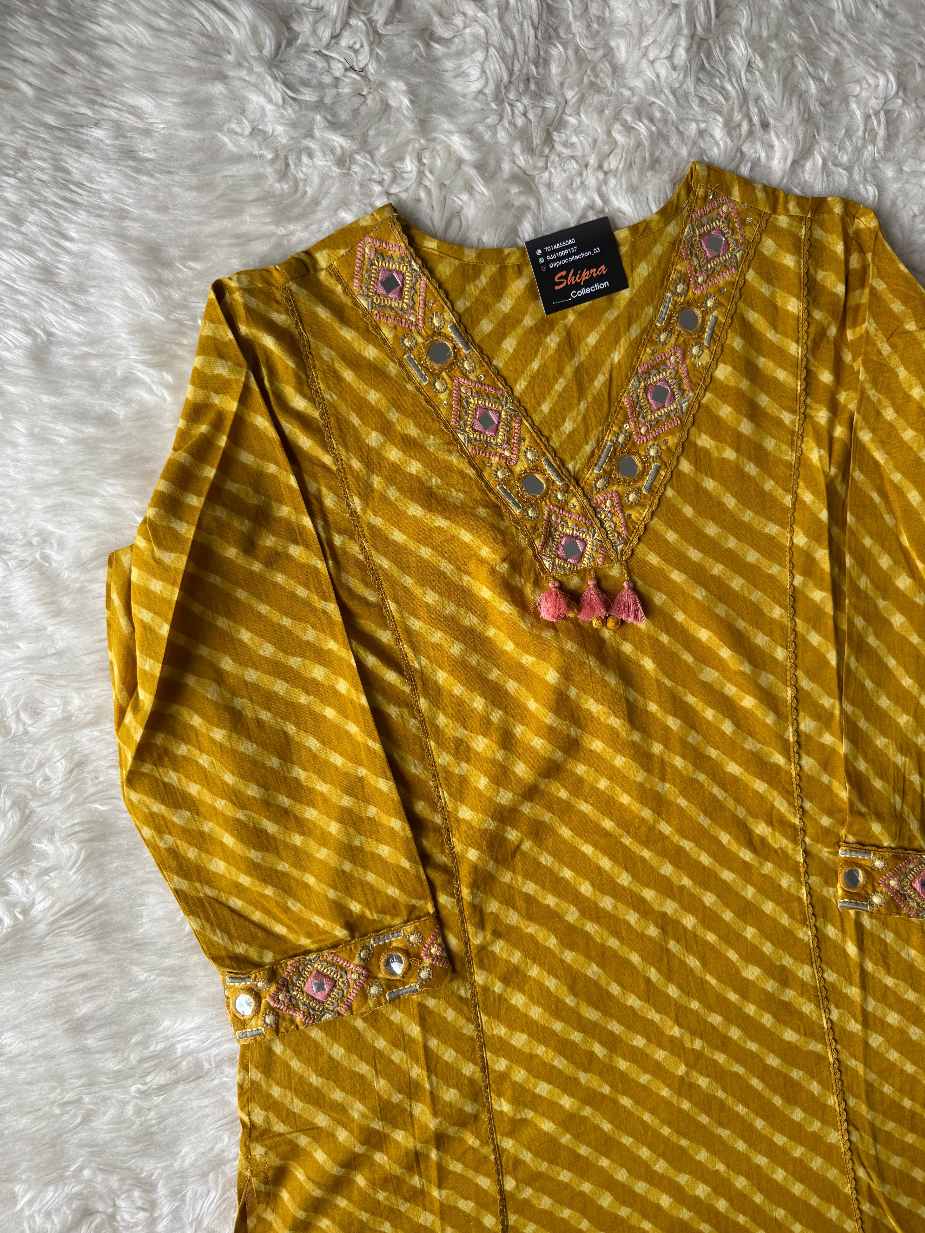 Premium Cotton Lehariya Set