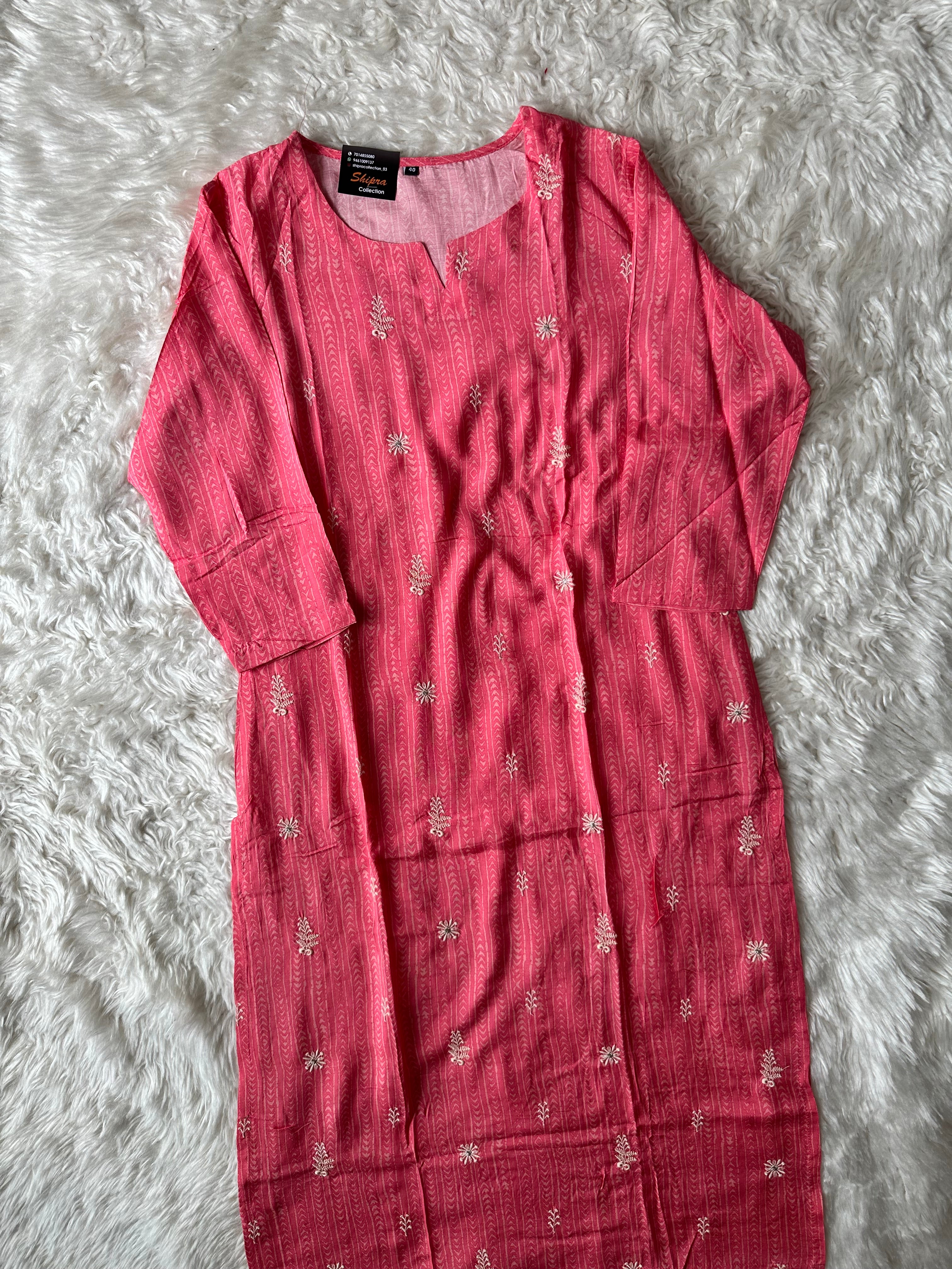 Butter Silk Kurti Pant Dupatta Set