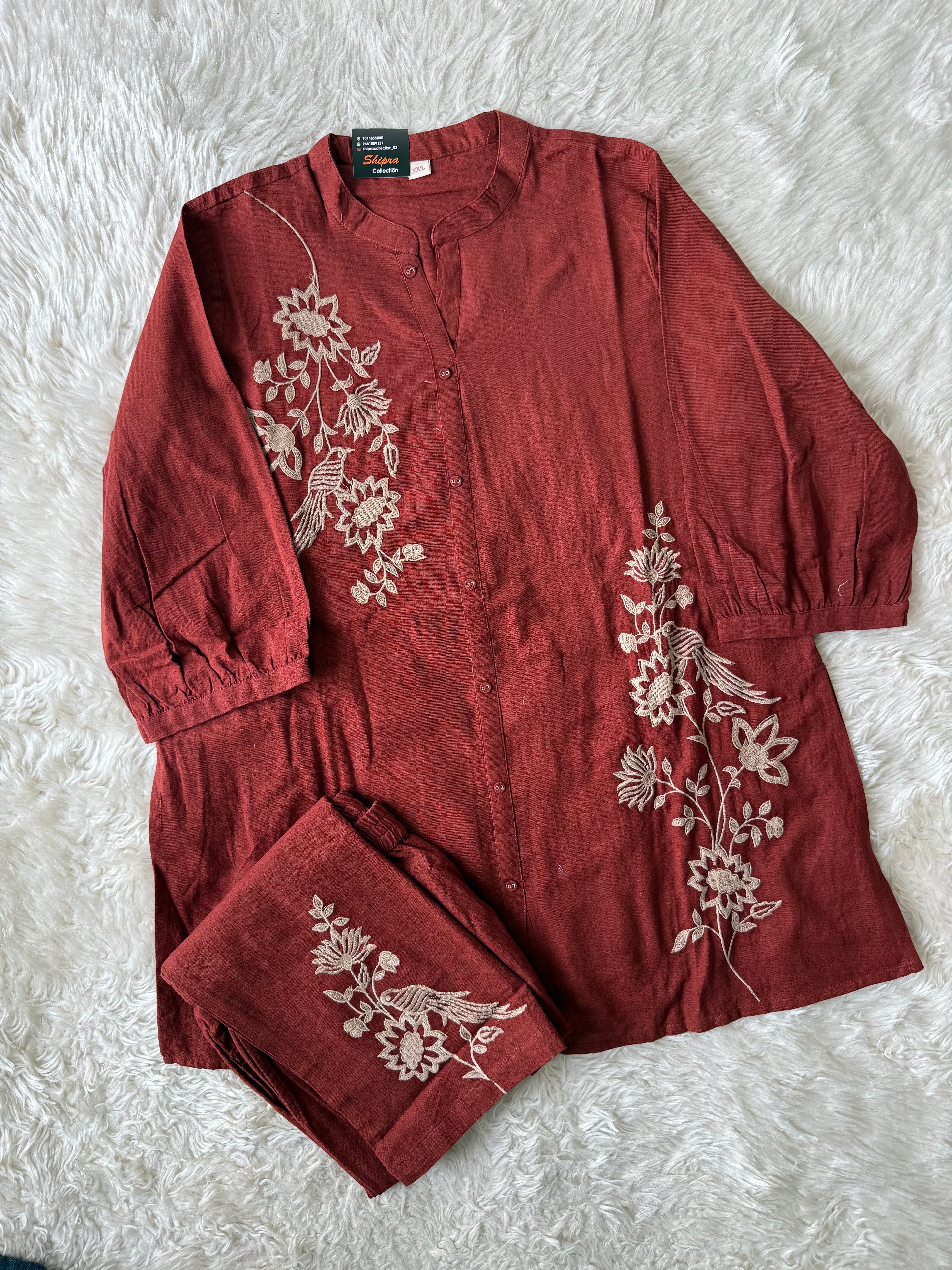 “Plus Size” Soft Khadi Cotton Co-ord Set