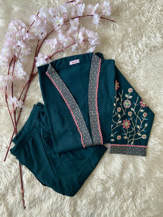 Khadi Cotton Kurti Pant Set