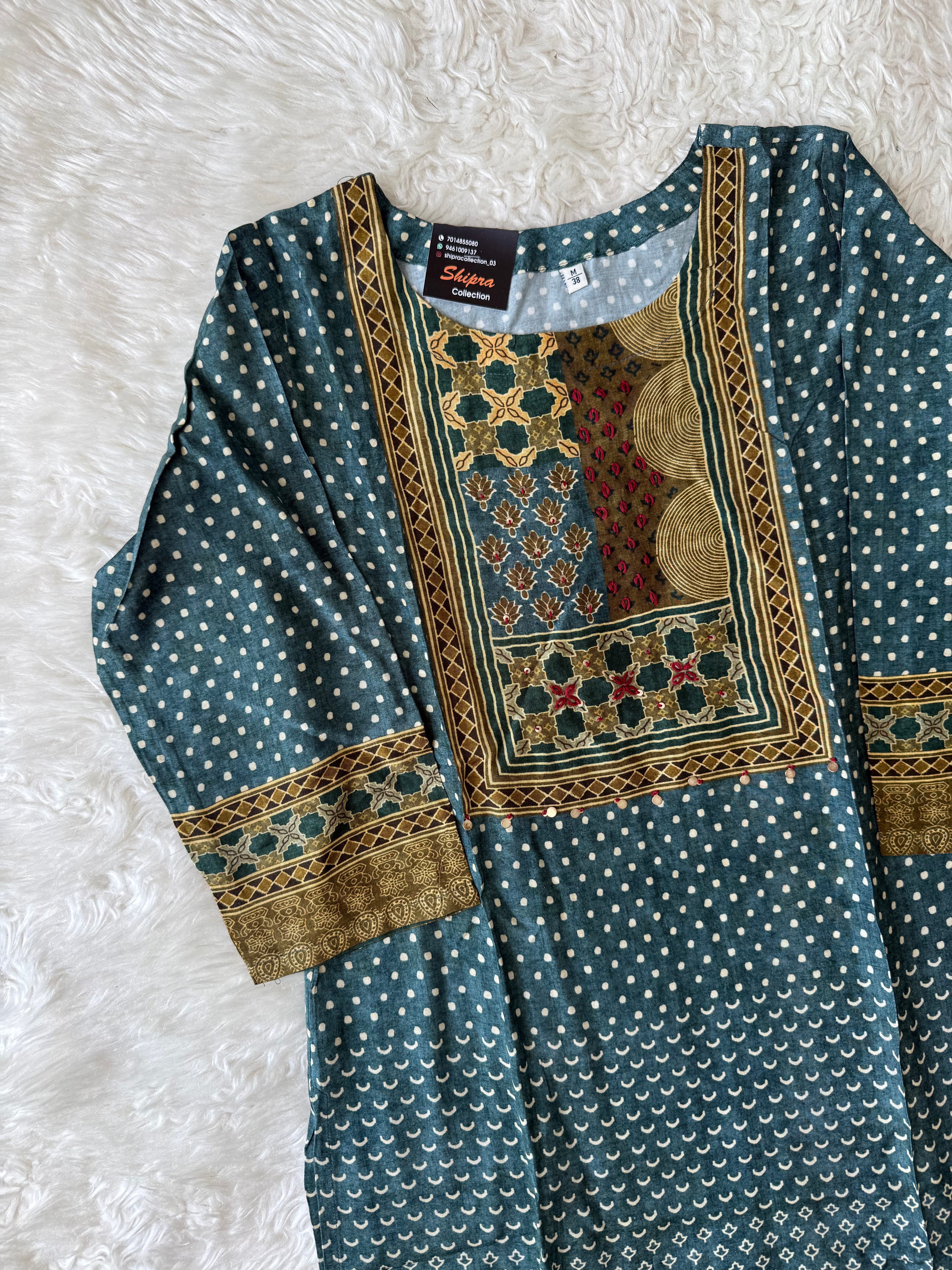 Premium Muslin Silk Kurti Pant Dupatta Set