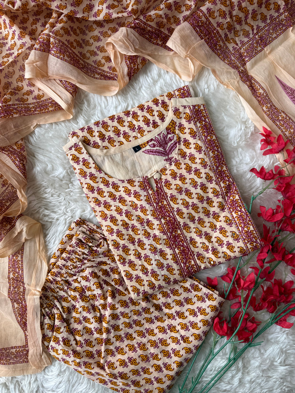Budget Friendly Kurti Pant Dupatta Set