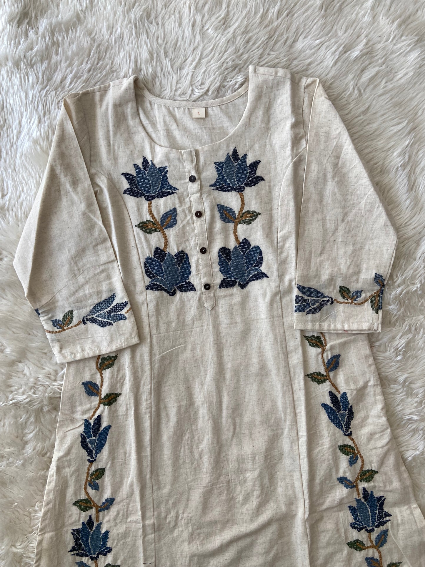 Khadi Cotton Kurti Pant Set