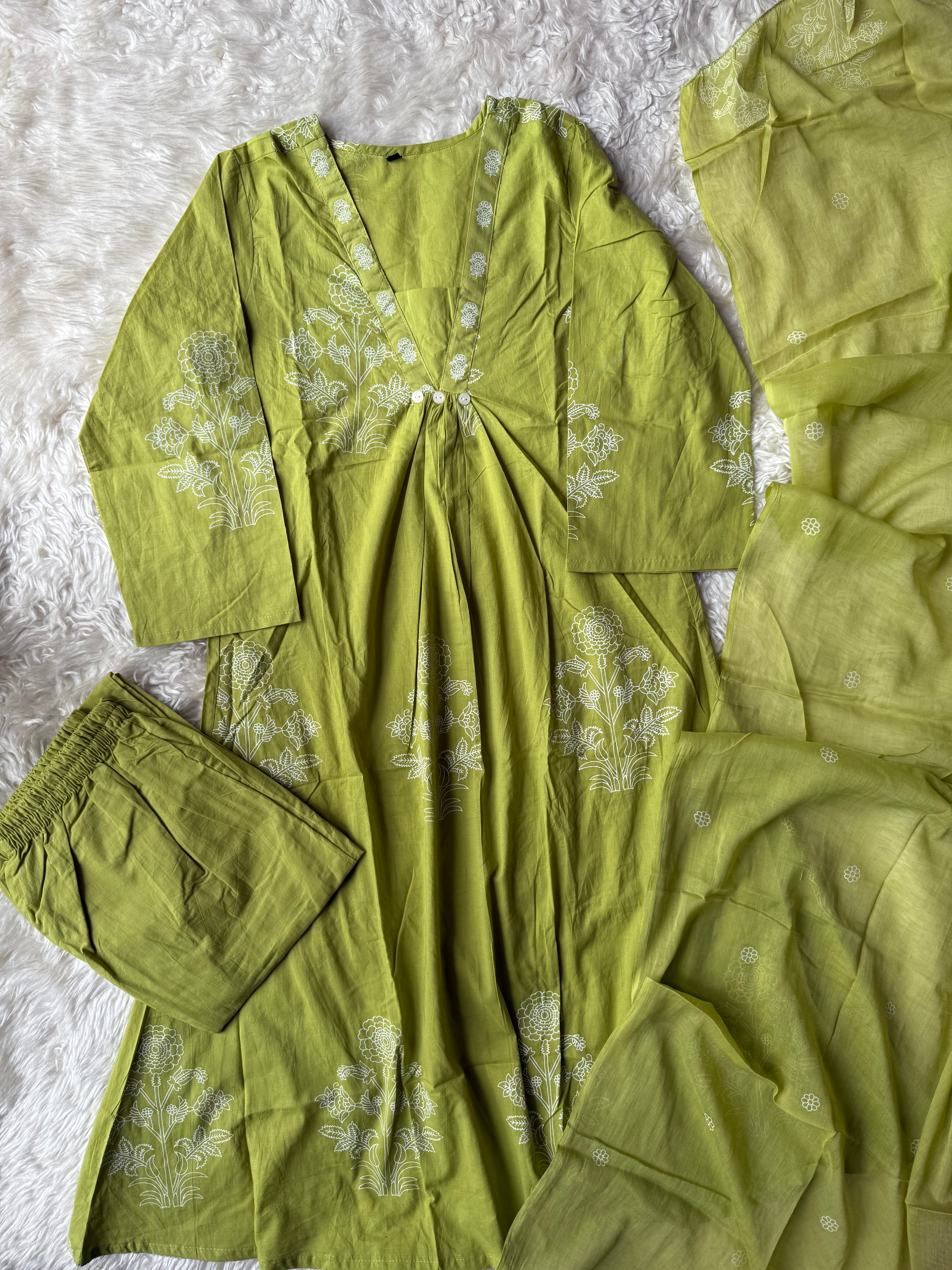 Budget Friendly Kurti Pant Dupatta Set