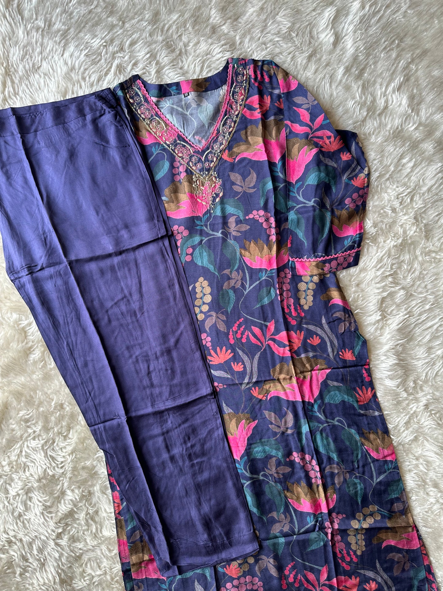 Premium Muslin Silk Kurti Pant Set