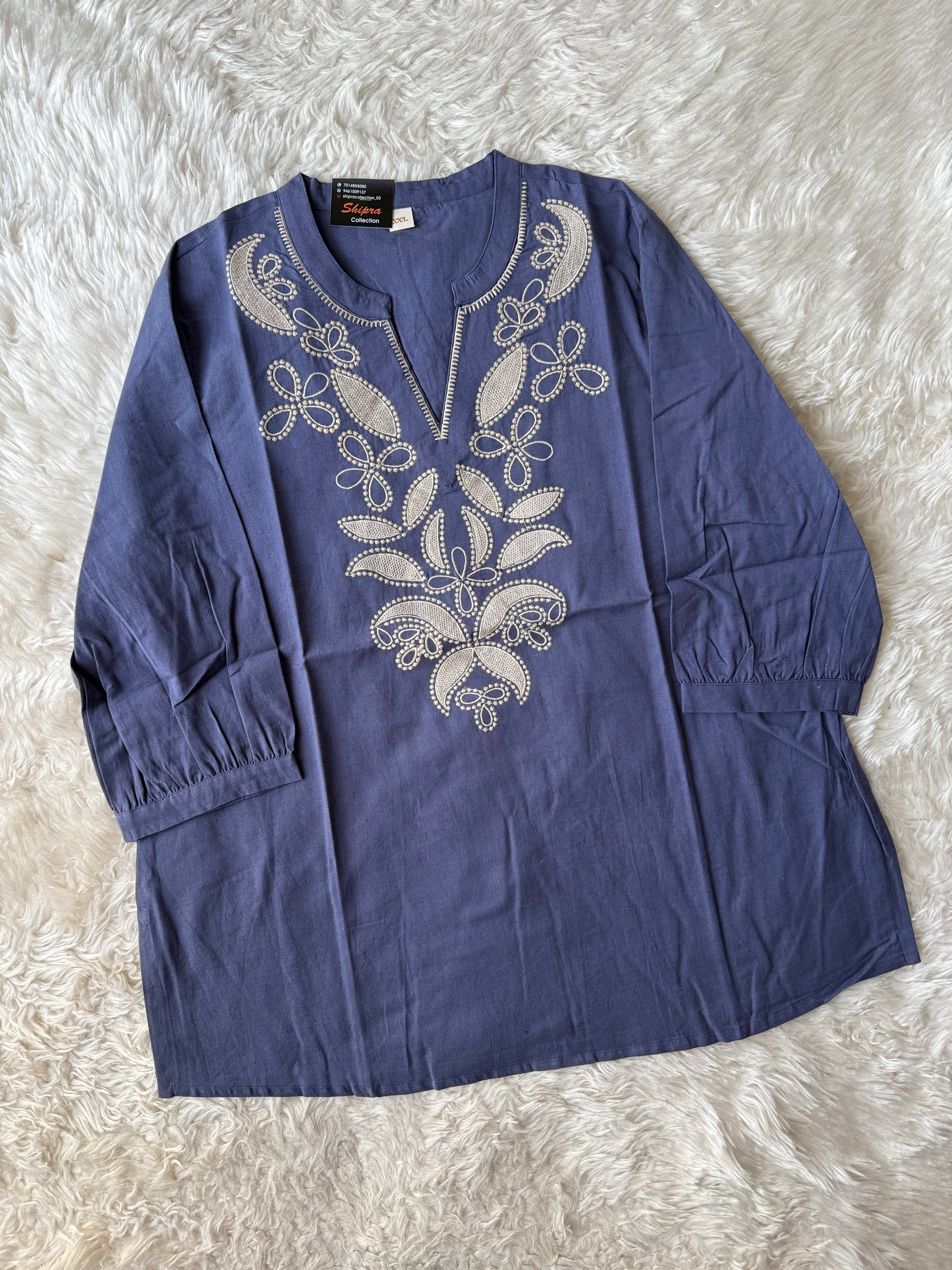 “Plus Size” Khadi Cotton Short Kurti