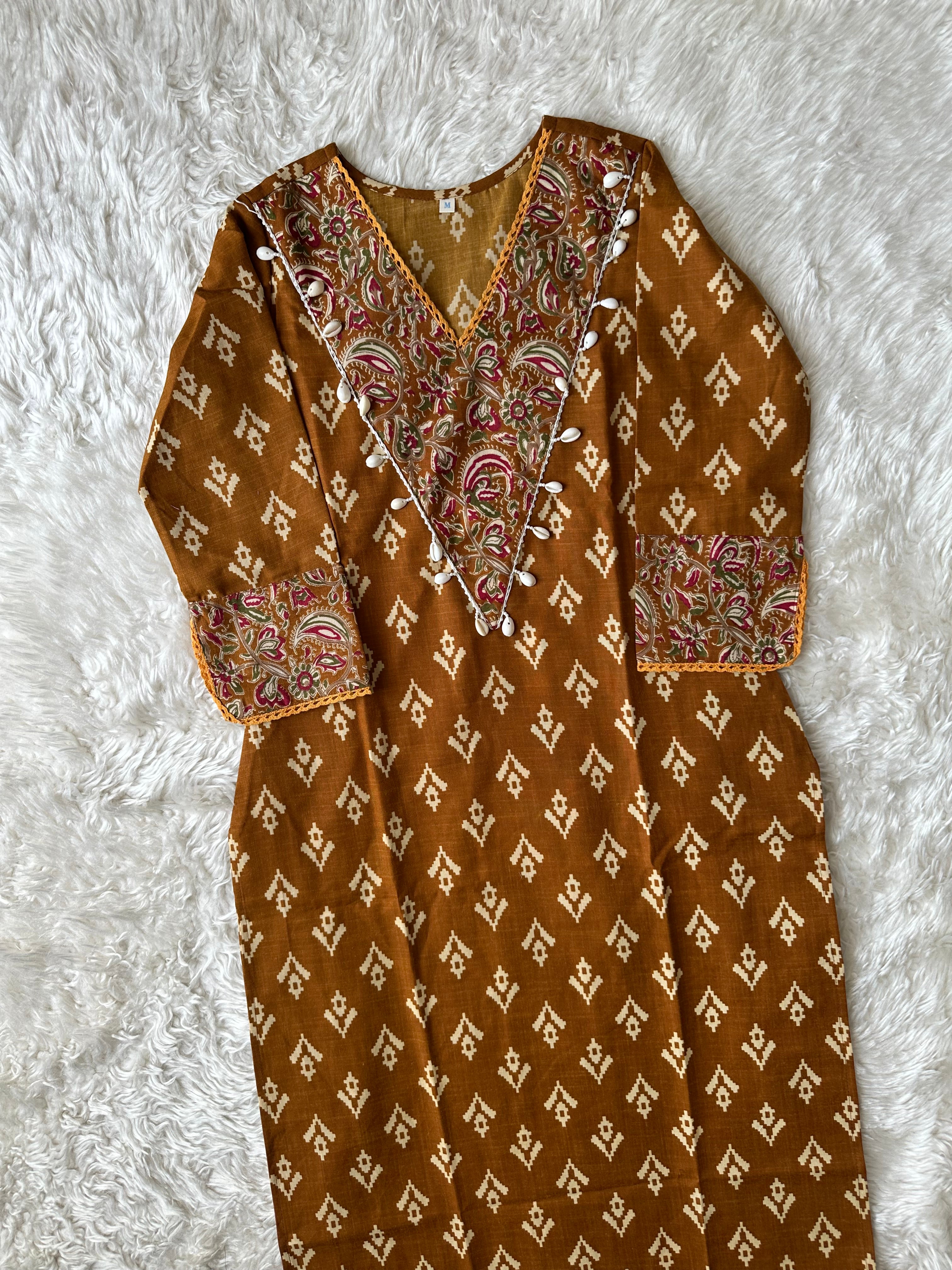 Spun Cotton Kurti Pant Dupatta Set