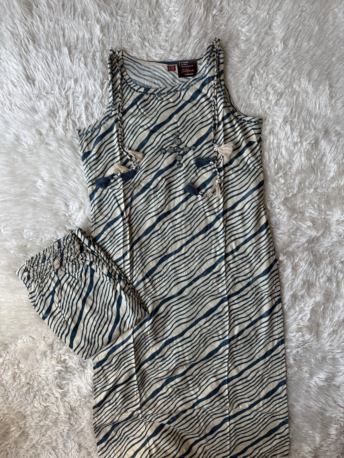 Rayon Sleeveless Kurti Pant Set