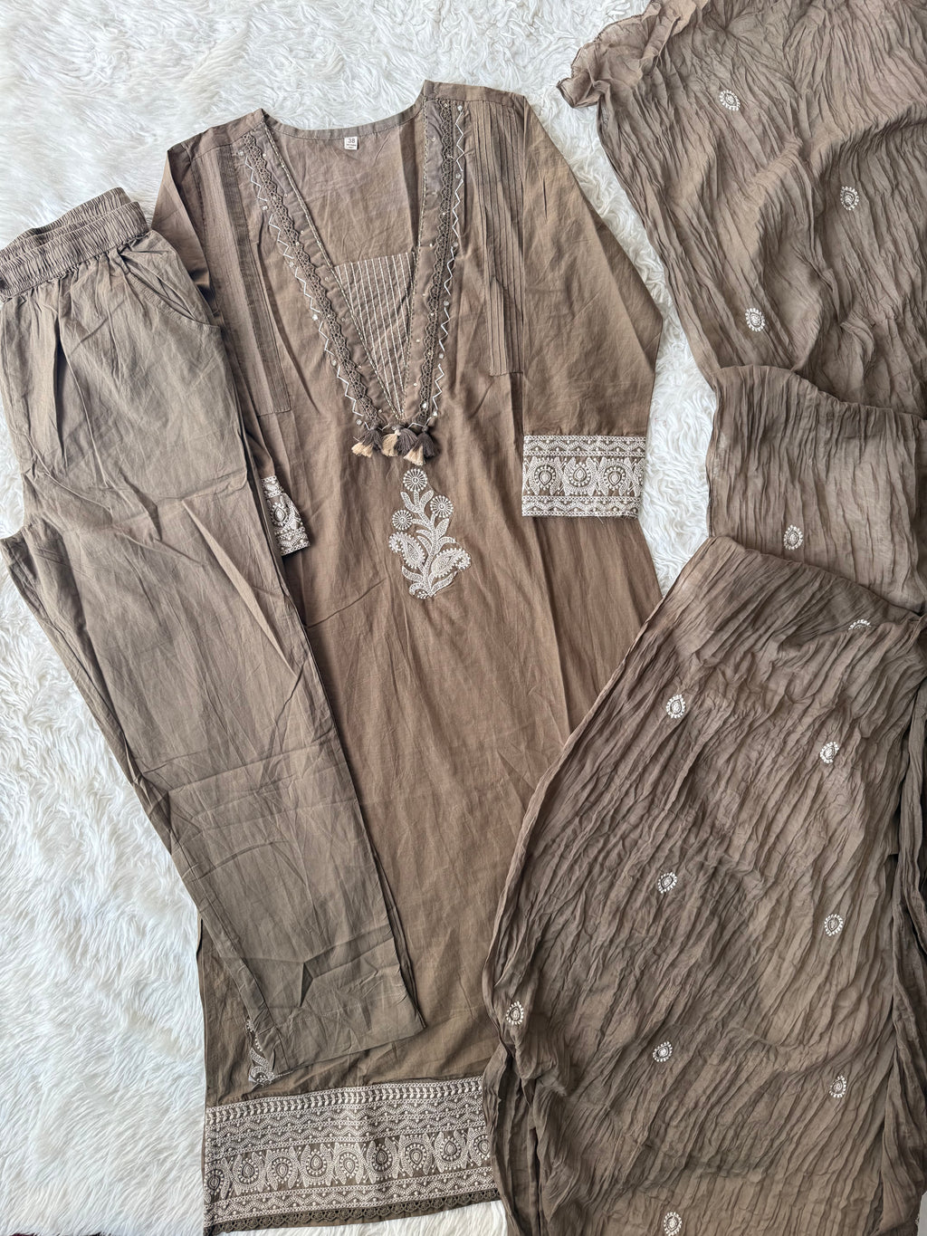 Premium Cotton Kurti Pant Dupatta Set