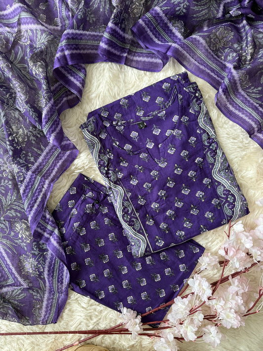 Budget Friendly Kurti Pant Dupatta Set
