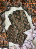 Crepe Silk Kurti Afghani Pant Dupatta Set