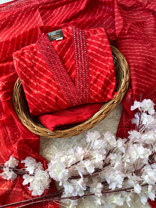 Premium Cotton Lehariya Set