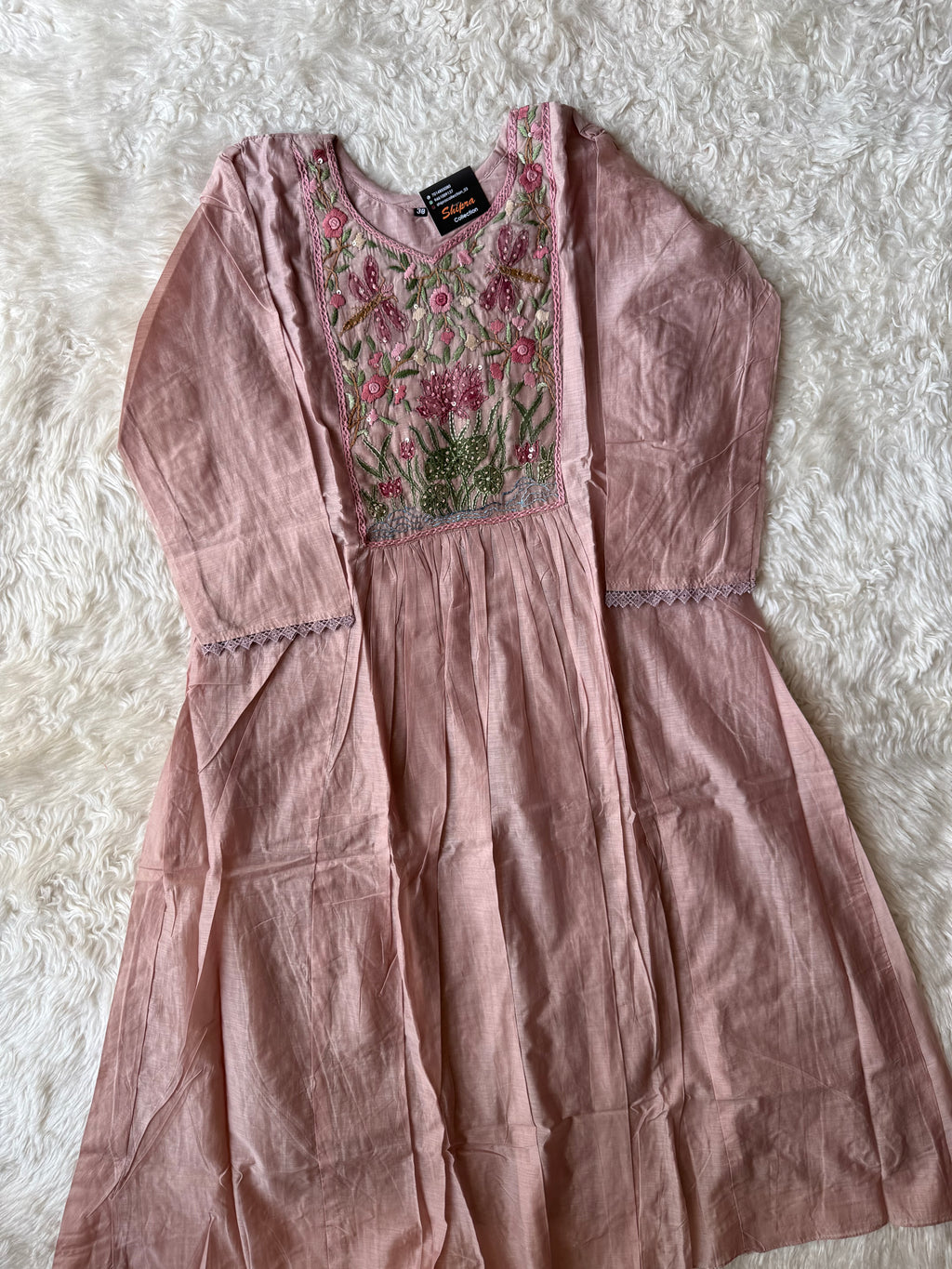 Mul Chanderi Kurti Pant Dupatta Set
