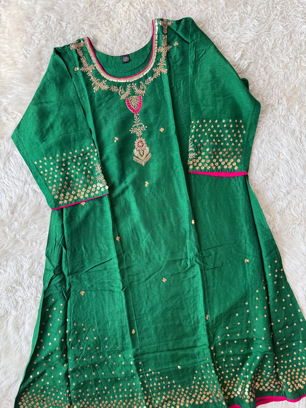 “Plus Size” Dola Silk Kurti Pant Dupatta Set