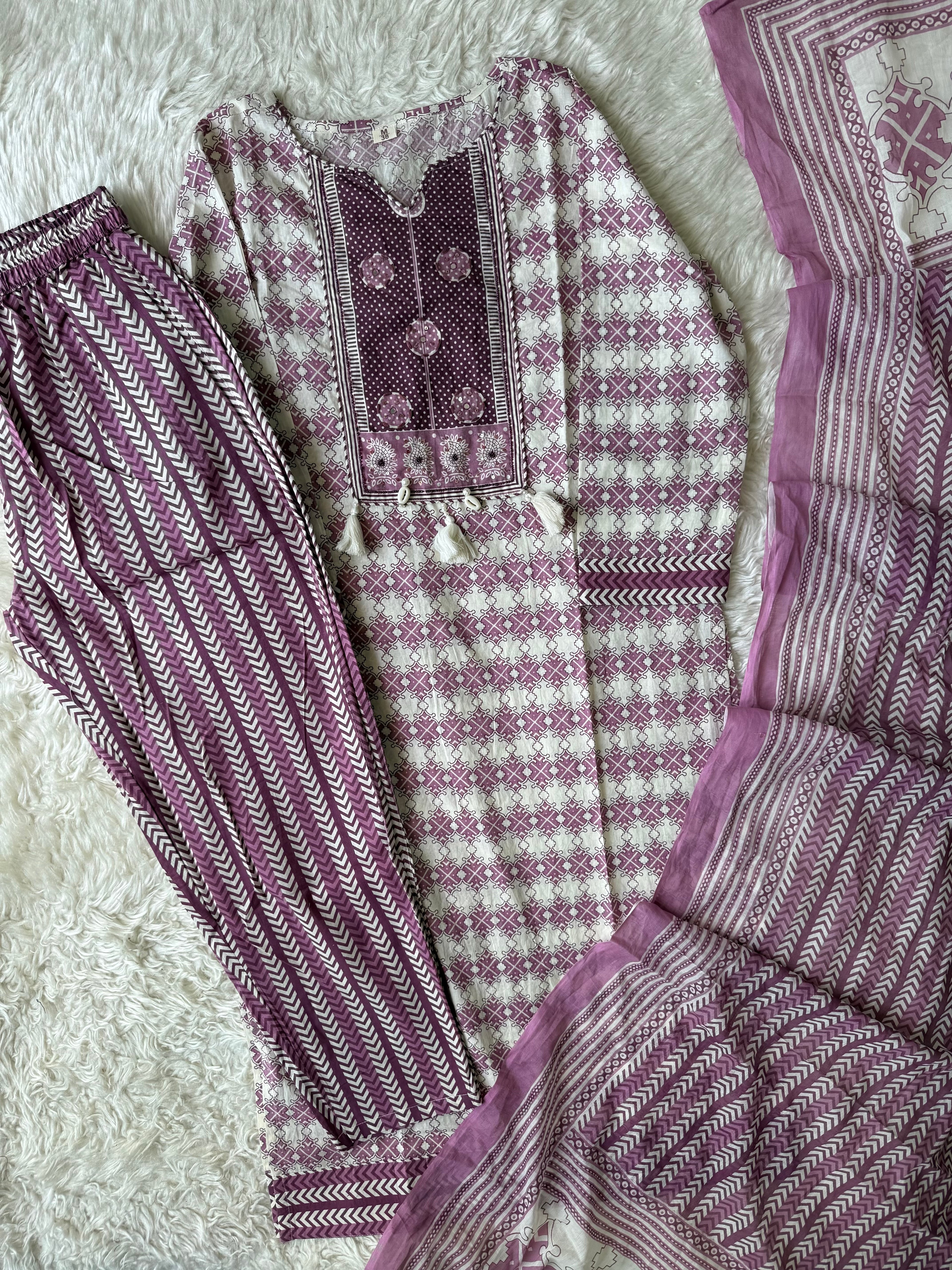 Premium Cotton Kurti Pant Dupatta Set