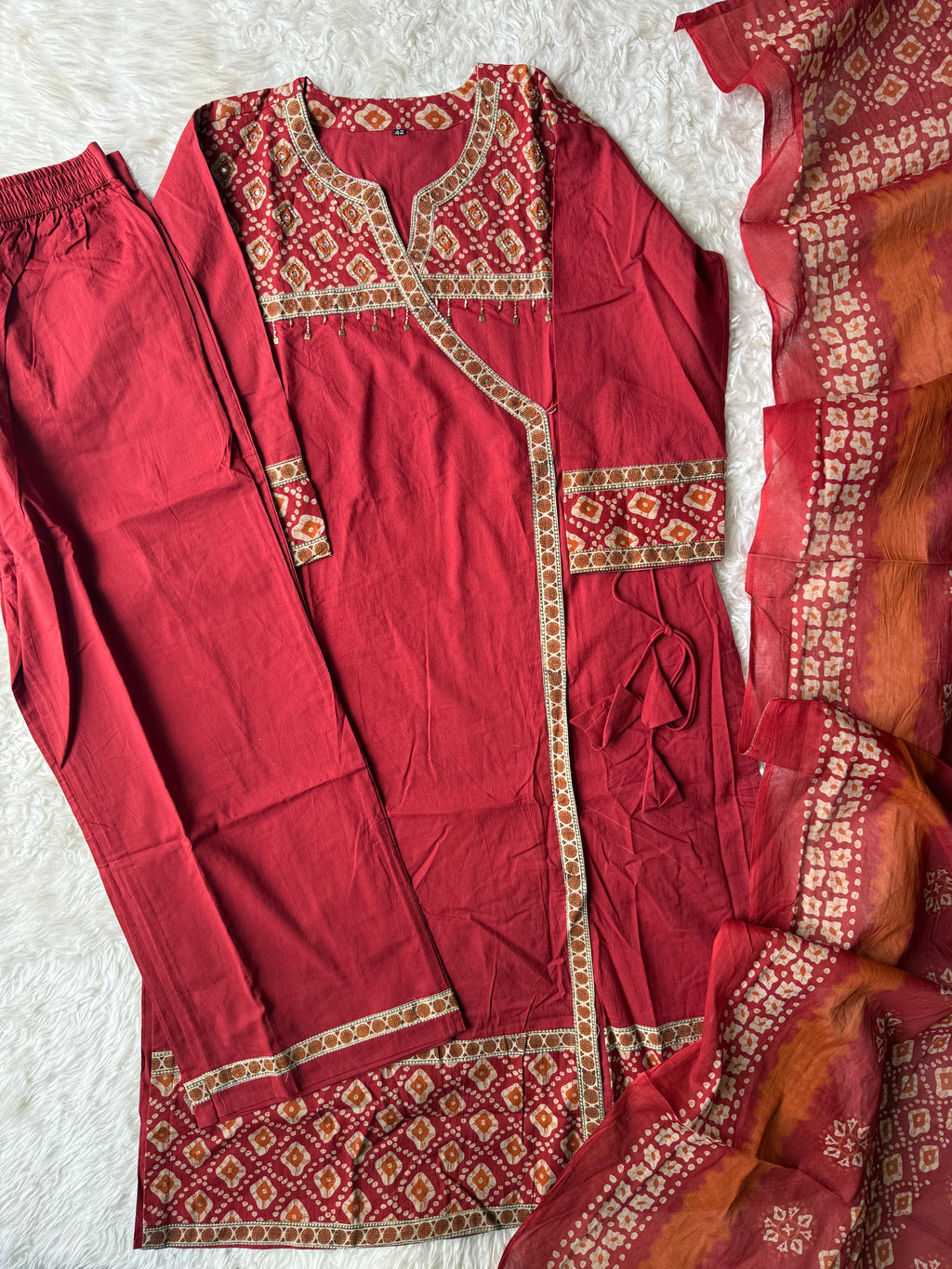 Premium Cotton Kurti Pant Dupatta Set
