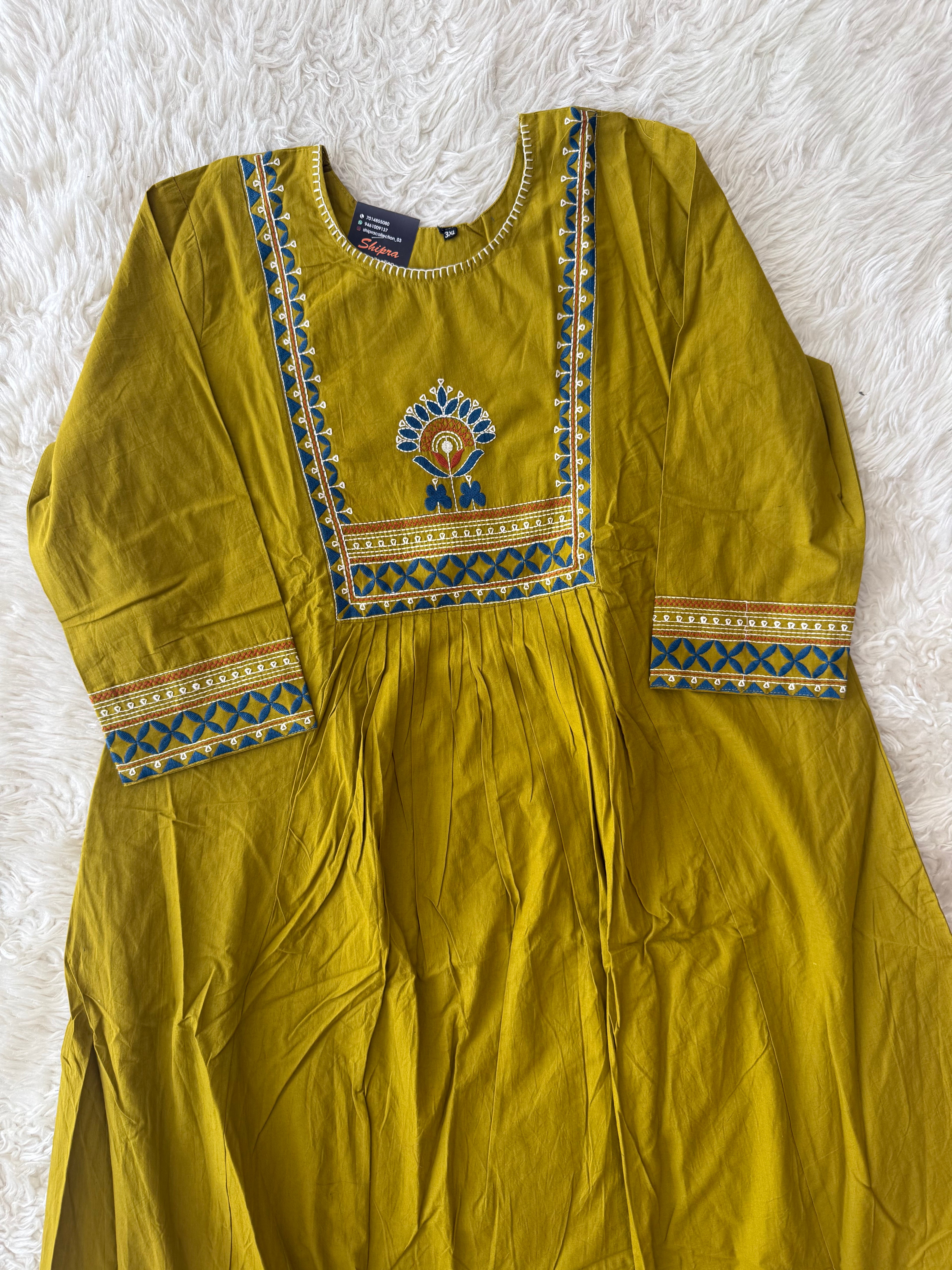 Premium Cotton FLARE Kurti Plazo Dupatta Set