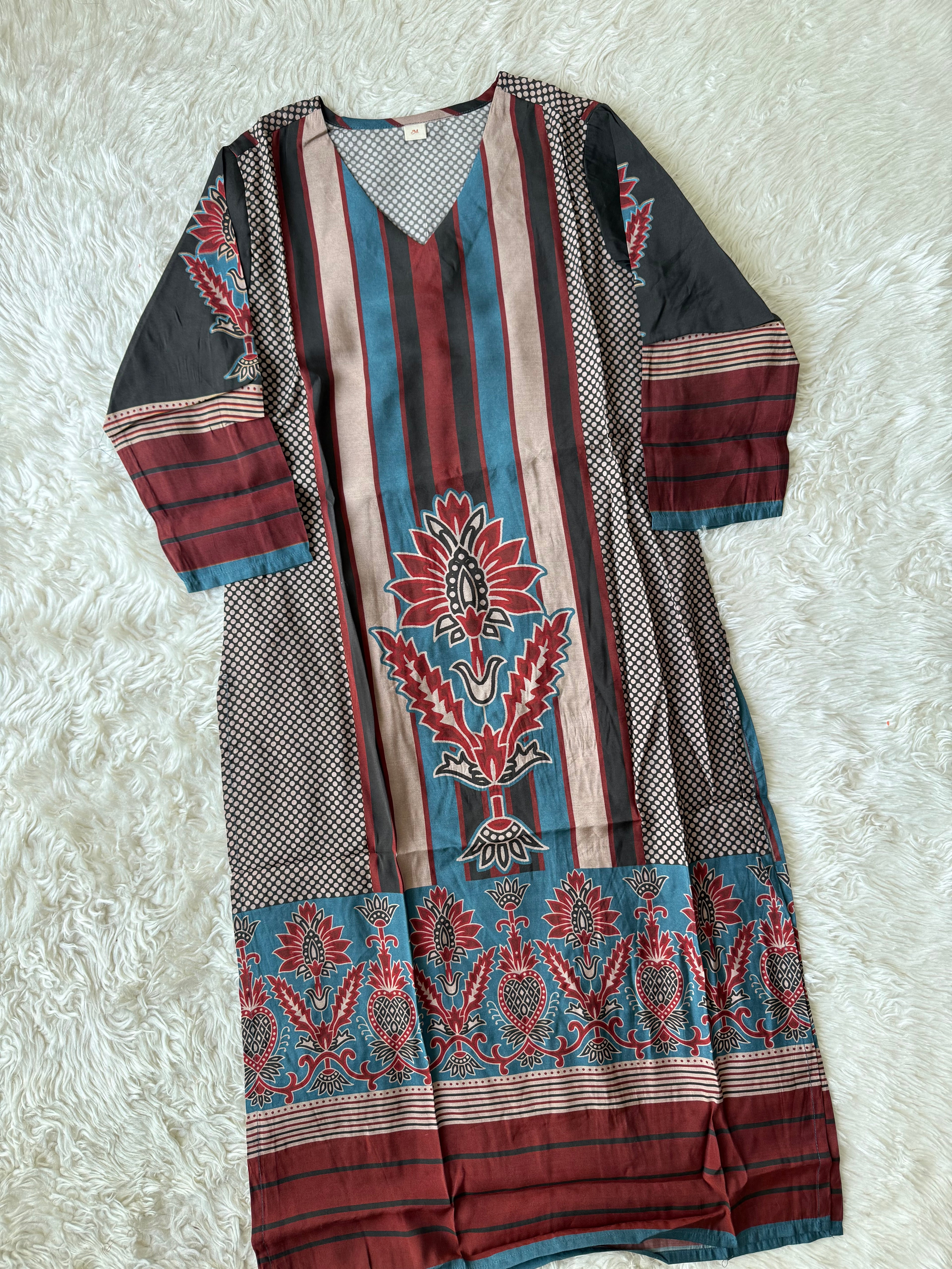 Pure Muslin Silk Kurti Pant Dupatta Set