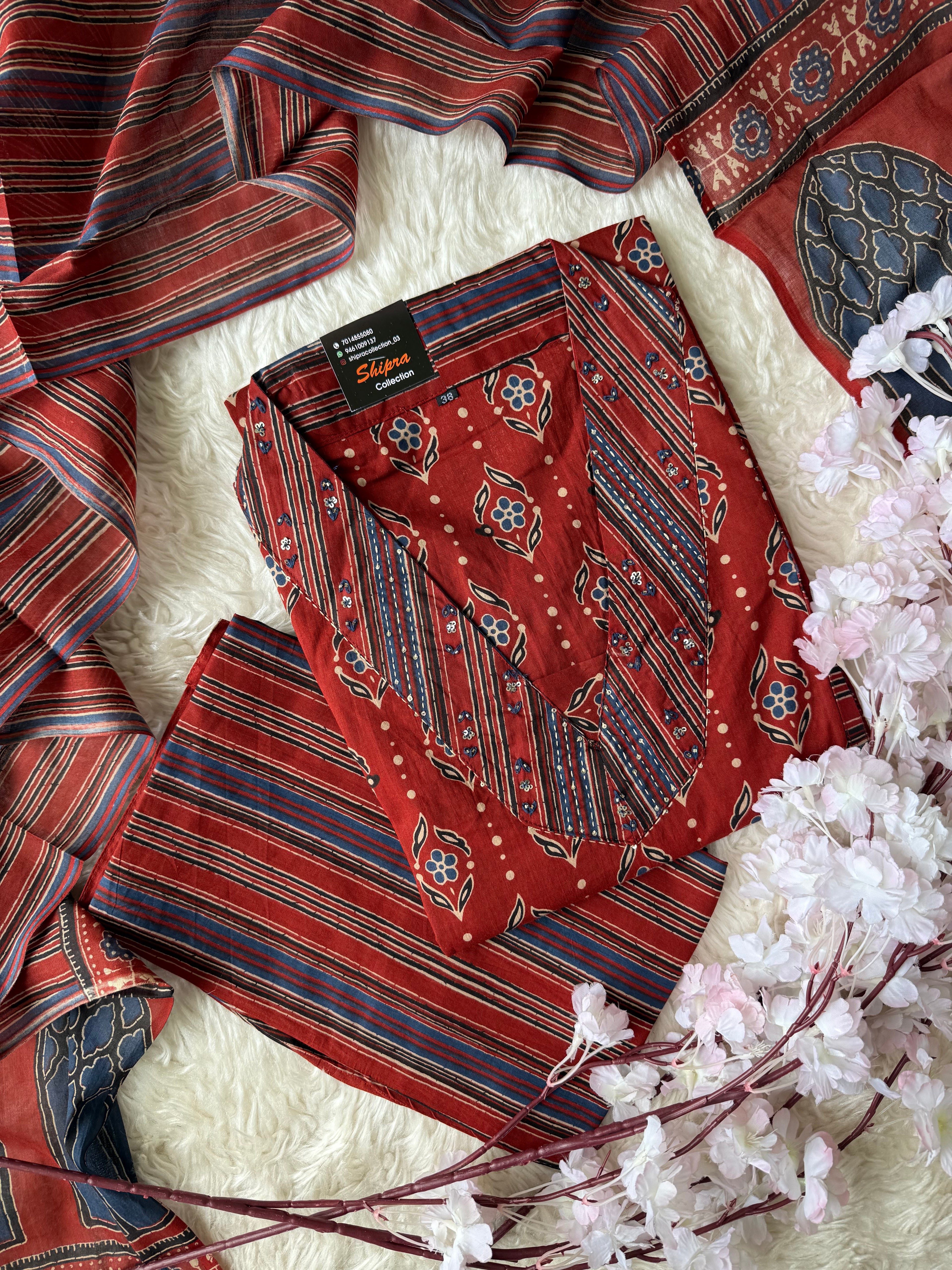 Premium Cotton Kurti Pant Dupatta Set