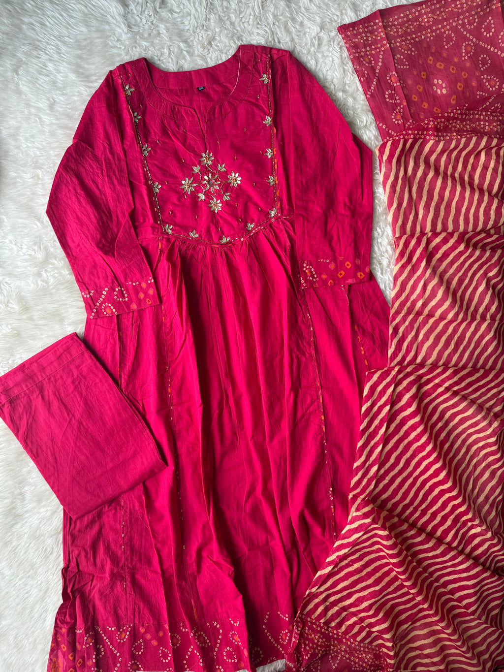 Premium Cotton Bandhani Set