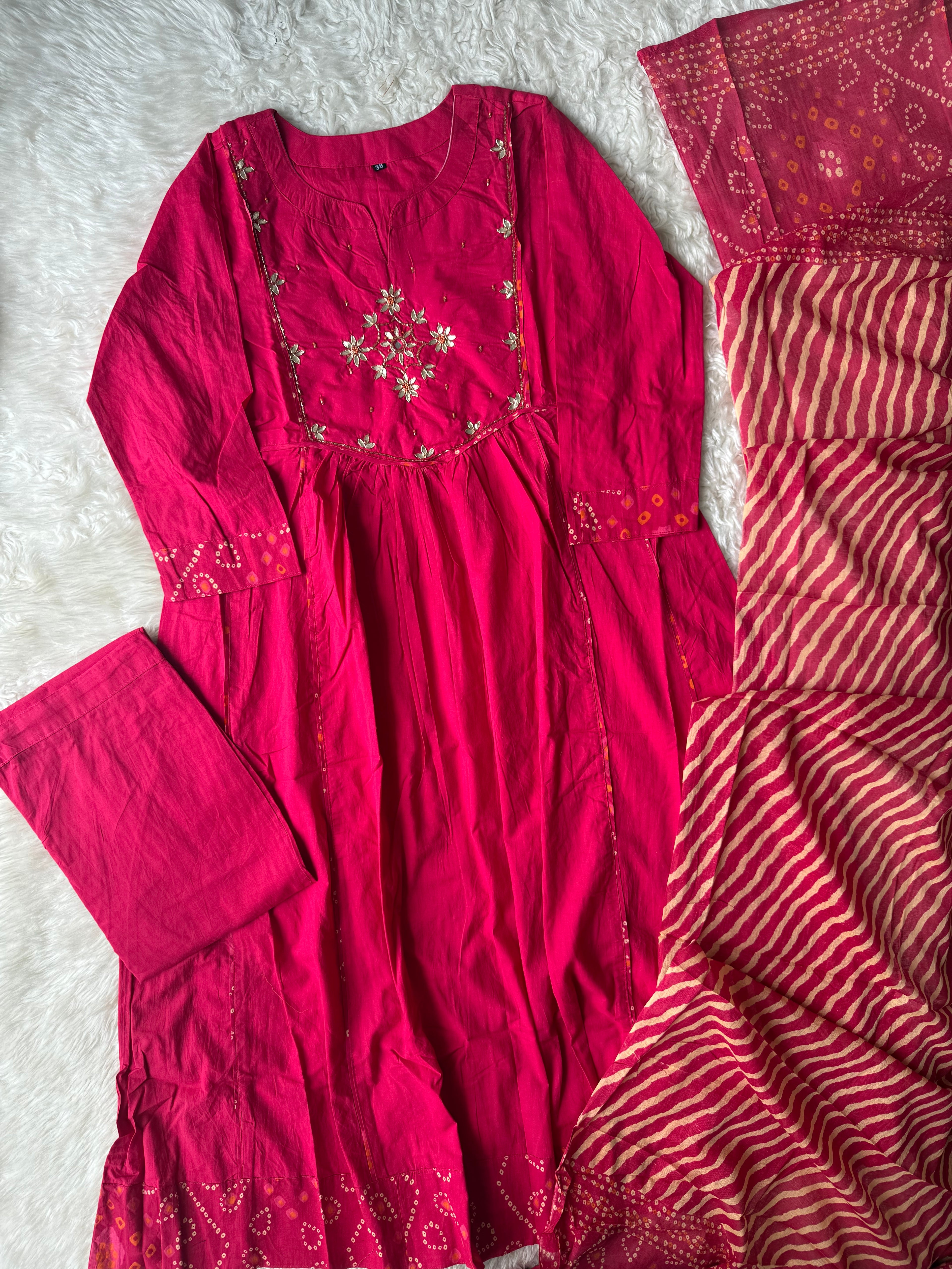 Premium Cotton Bandhani Set