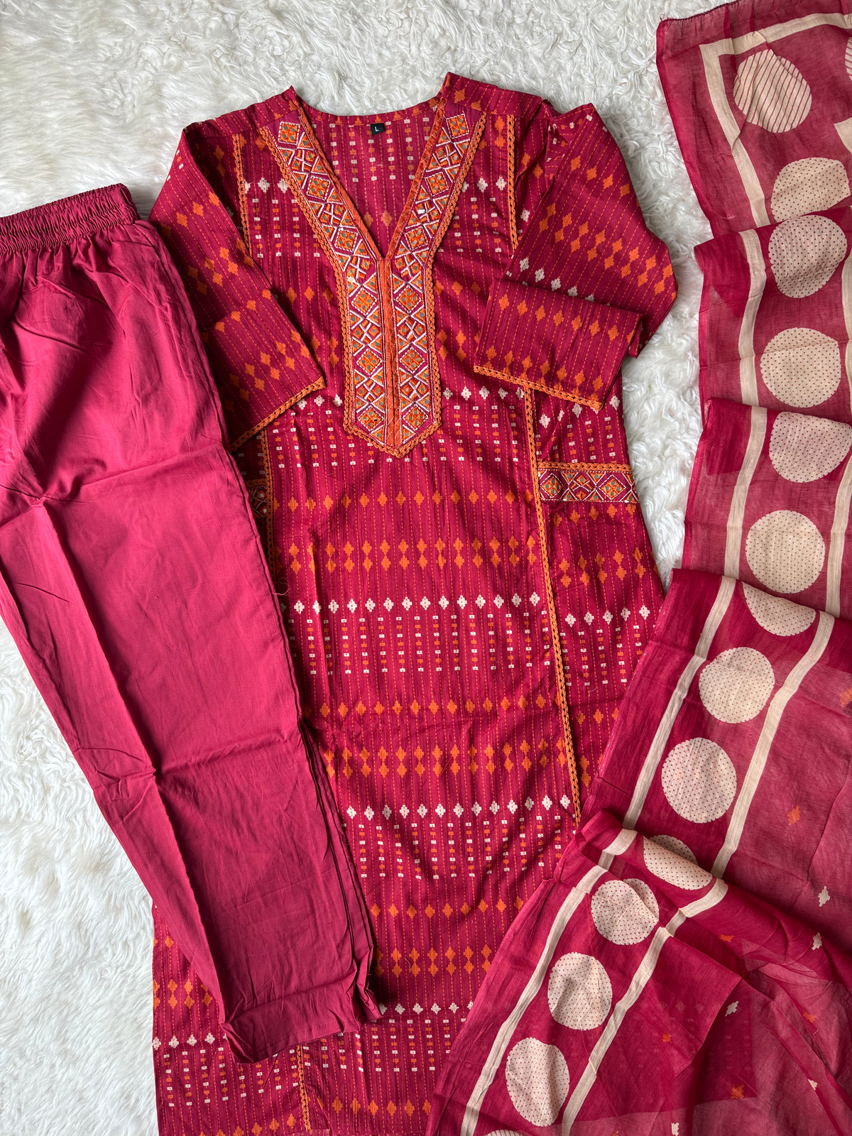 Budget Friendly Kurti Pant Dupatta Set