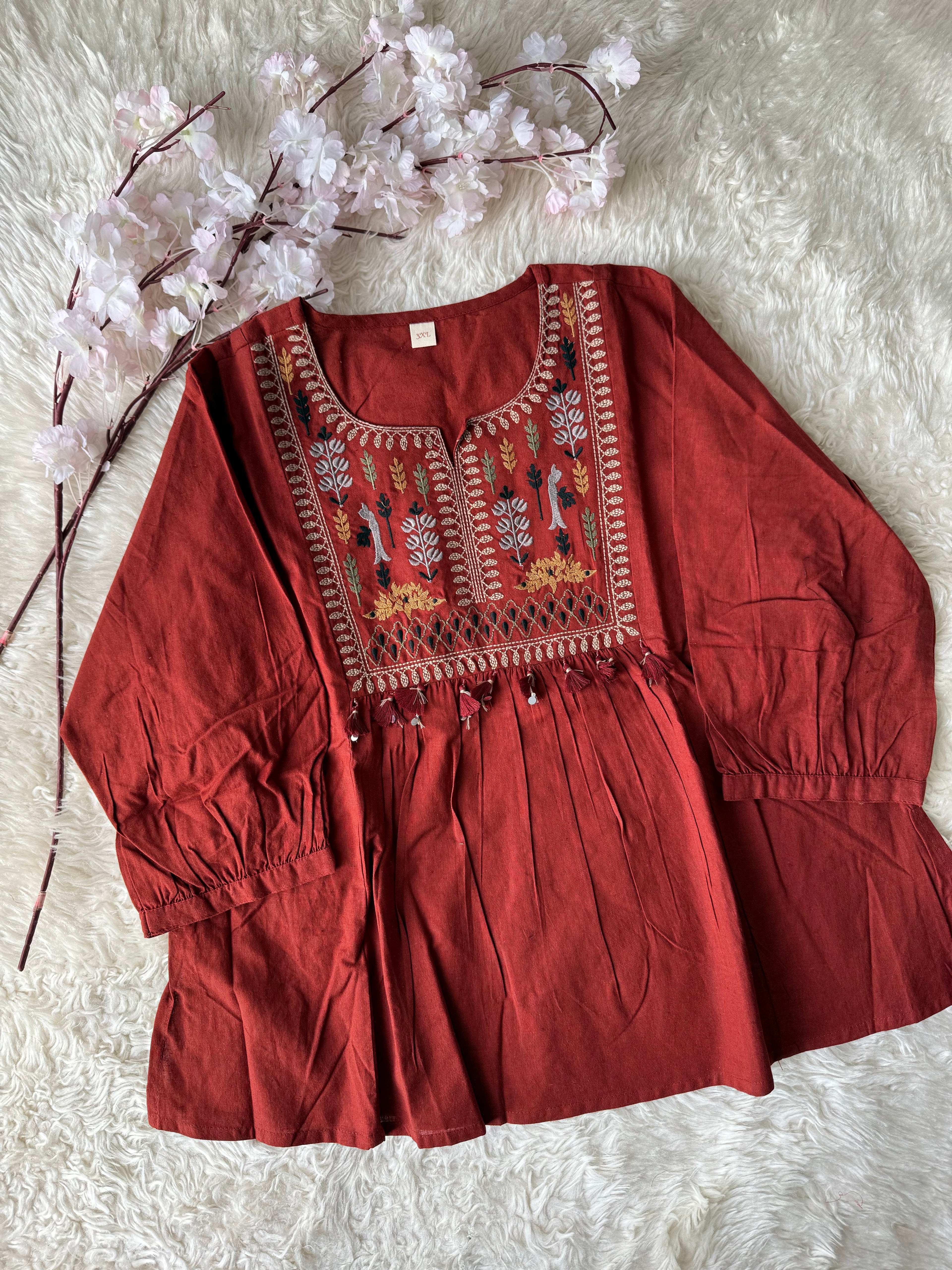 “Plus Size” Khadi Cotton Short Kurti