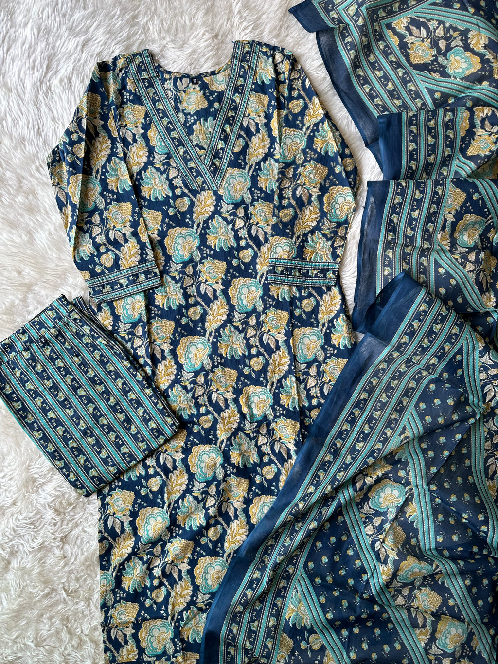 Premium Cotton Kurti Pant Dupatta Set